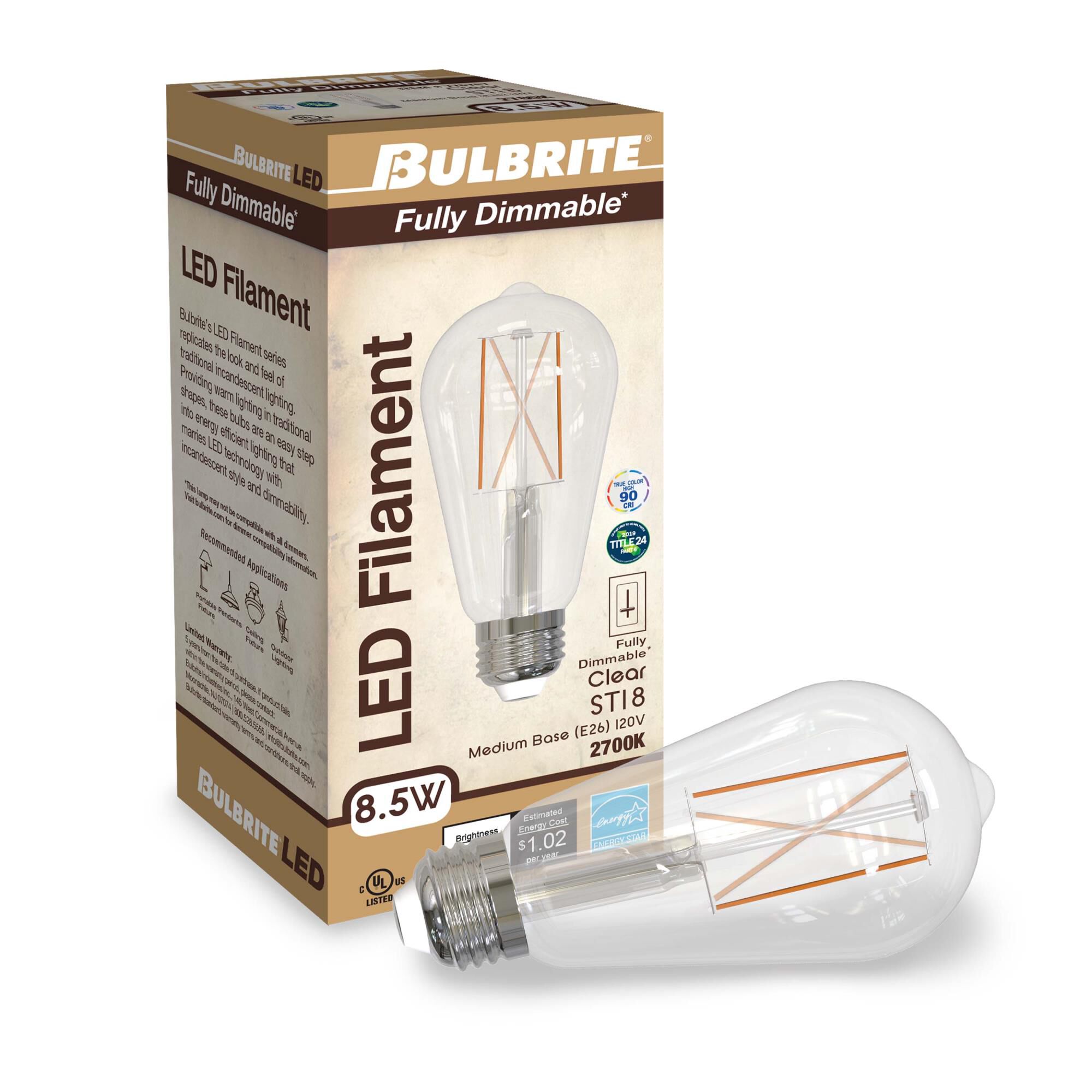 Dimmable 13 Watt 2700K ST18 LED Light Bulb by Bulbrite