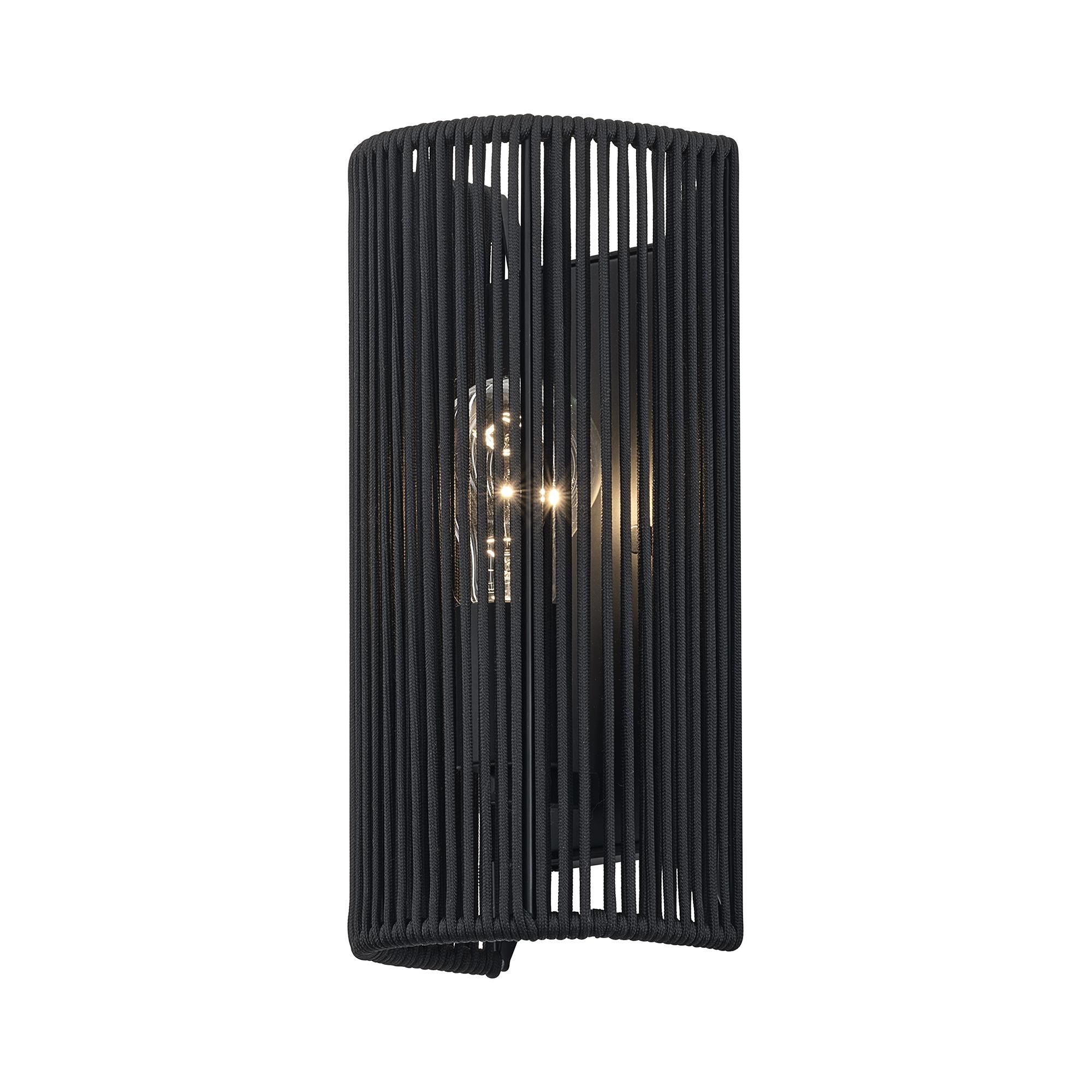 Shown in Black finish and Hand-Woven Parisian Night Color Polyester Rope shade