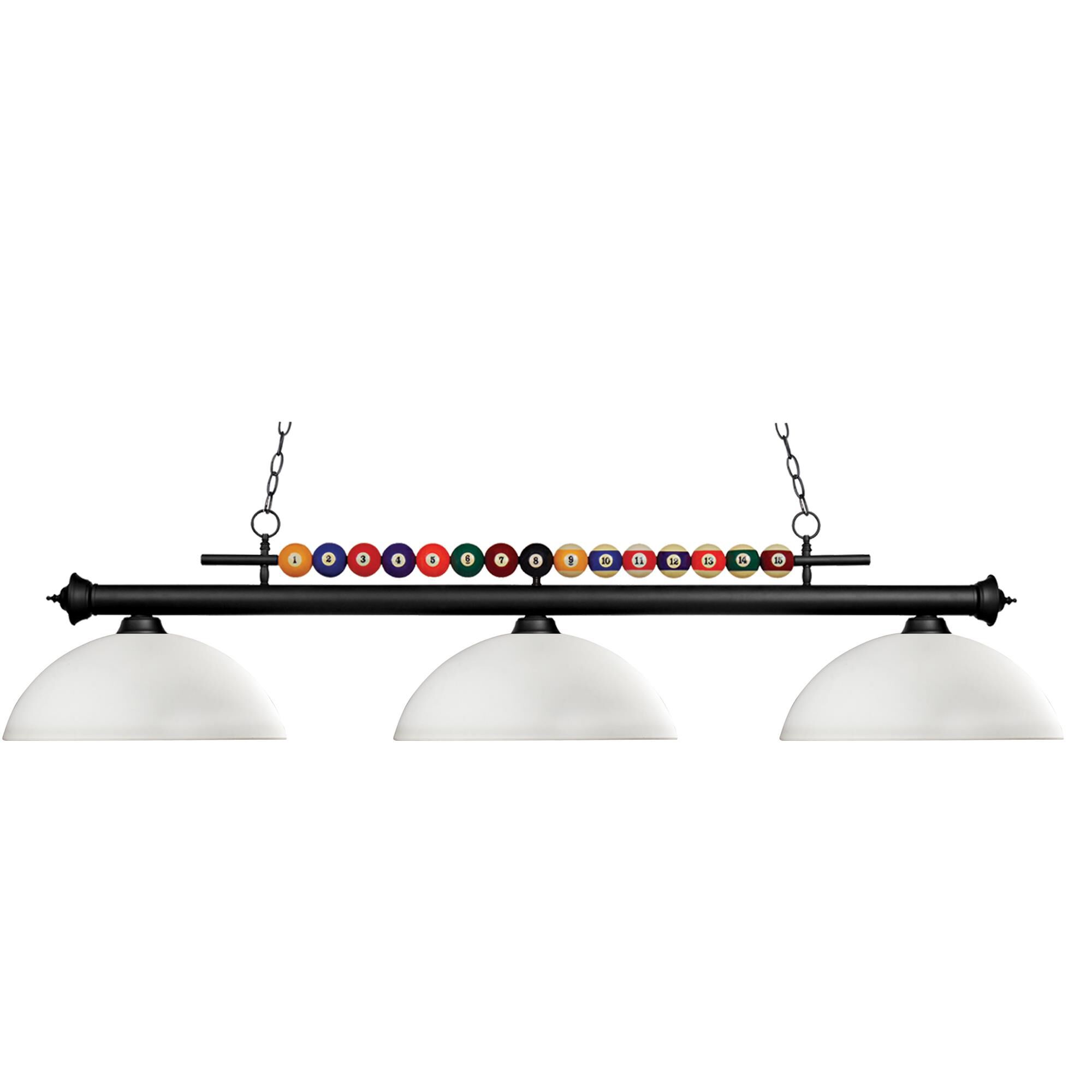 Shown in Matte Black finish and Glass shade