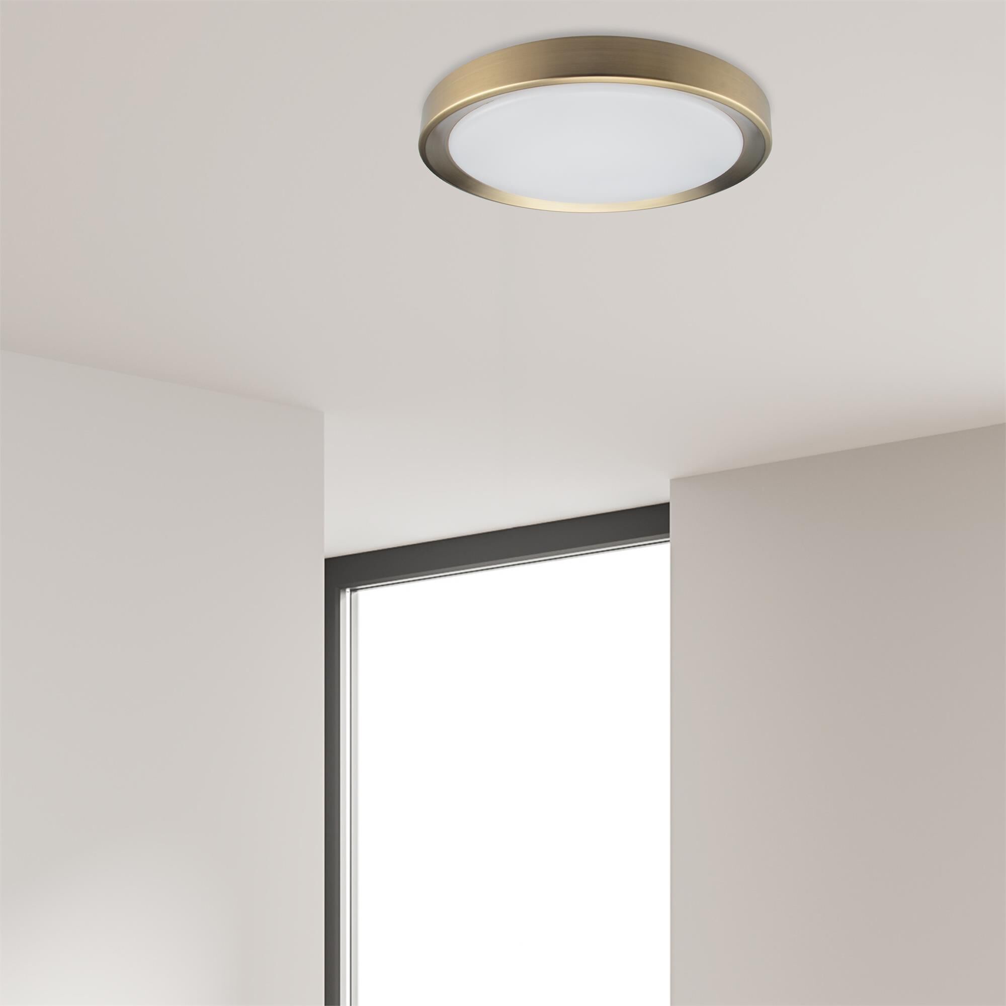 Shown in Aged Brass and White finish