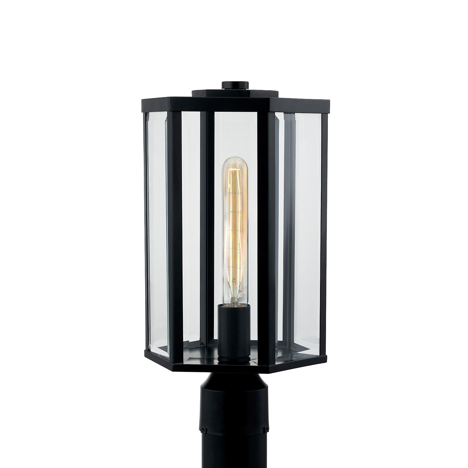 Shown in Matte Black finish and Clear glass