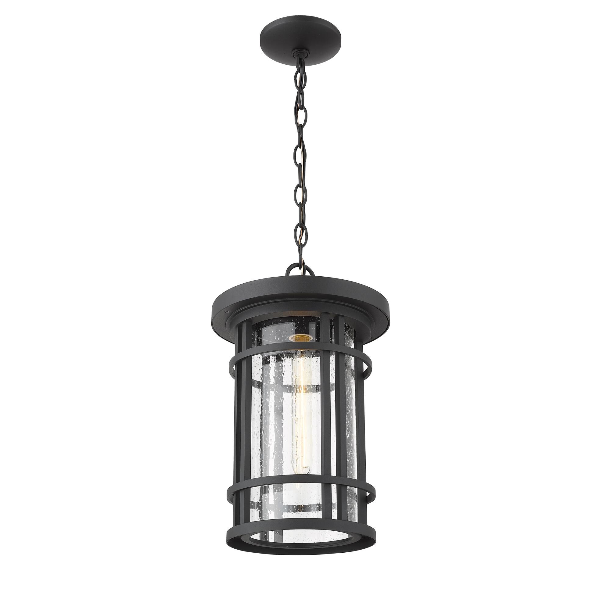 Shown in Black finish and Glass shade
