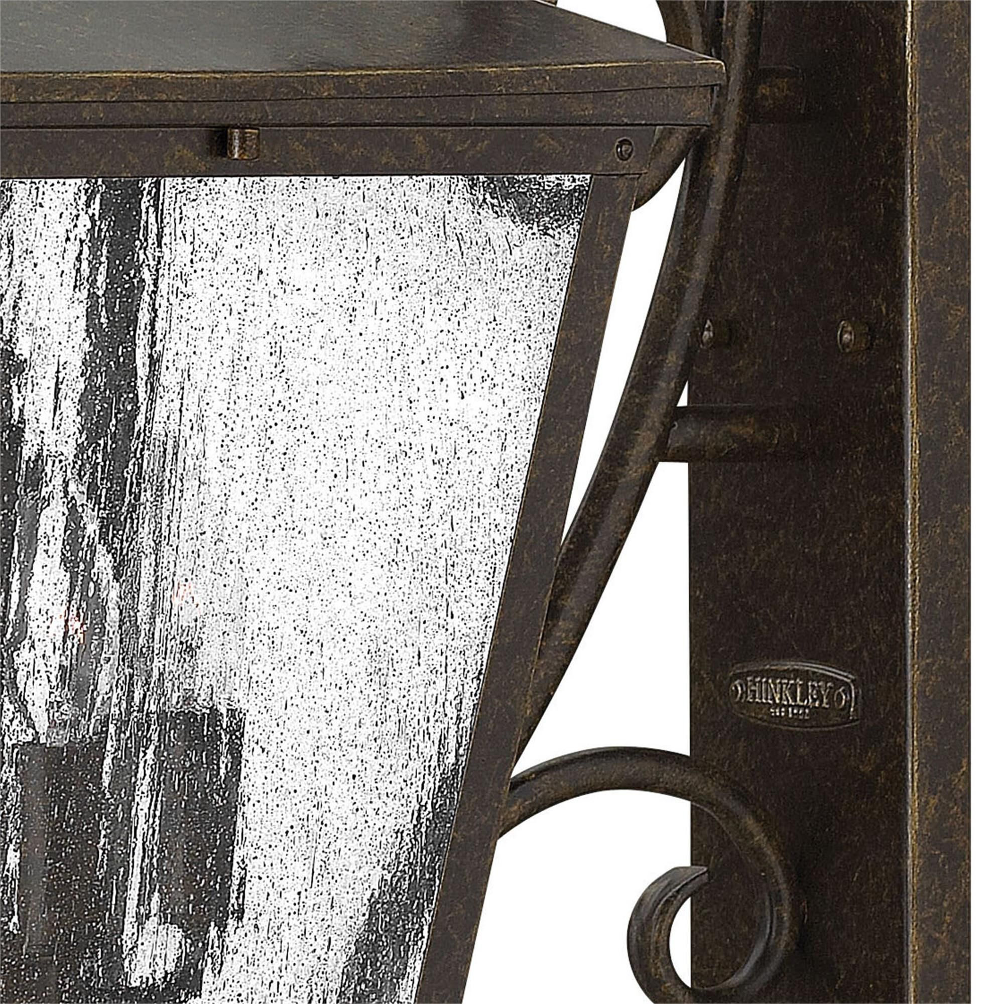 Shown in Regency Bronze finish and Clear Seedy glass