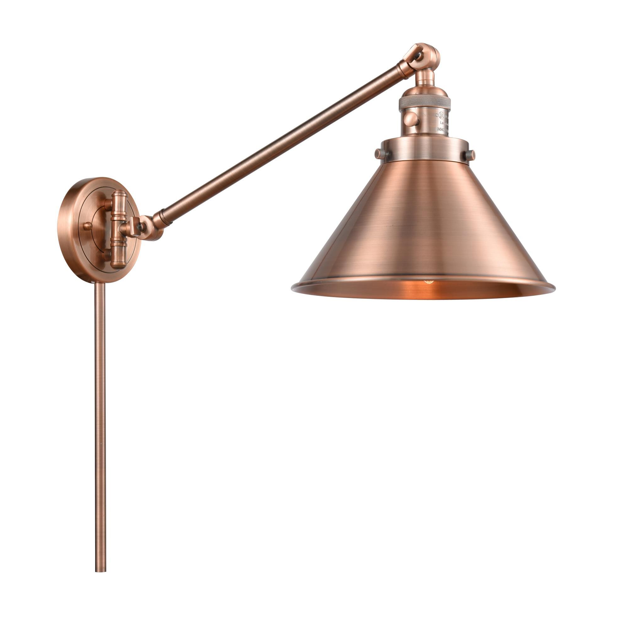 Shown in Antique Copper finish and Antique Copper shade