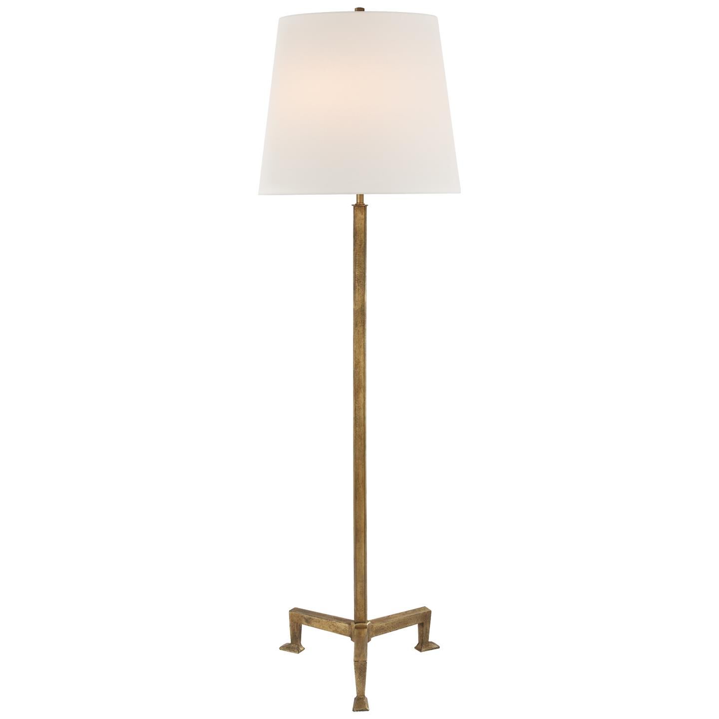 Shown in Gilded Iron finish and Linen shade