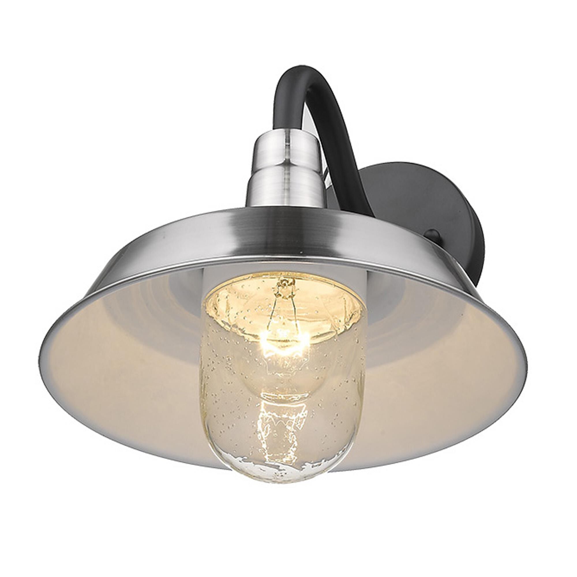 Shown in Satin Nickel finish and Clear glass and Clear, Seedy Glass Urn Shaped Globe shade