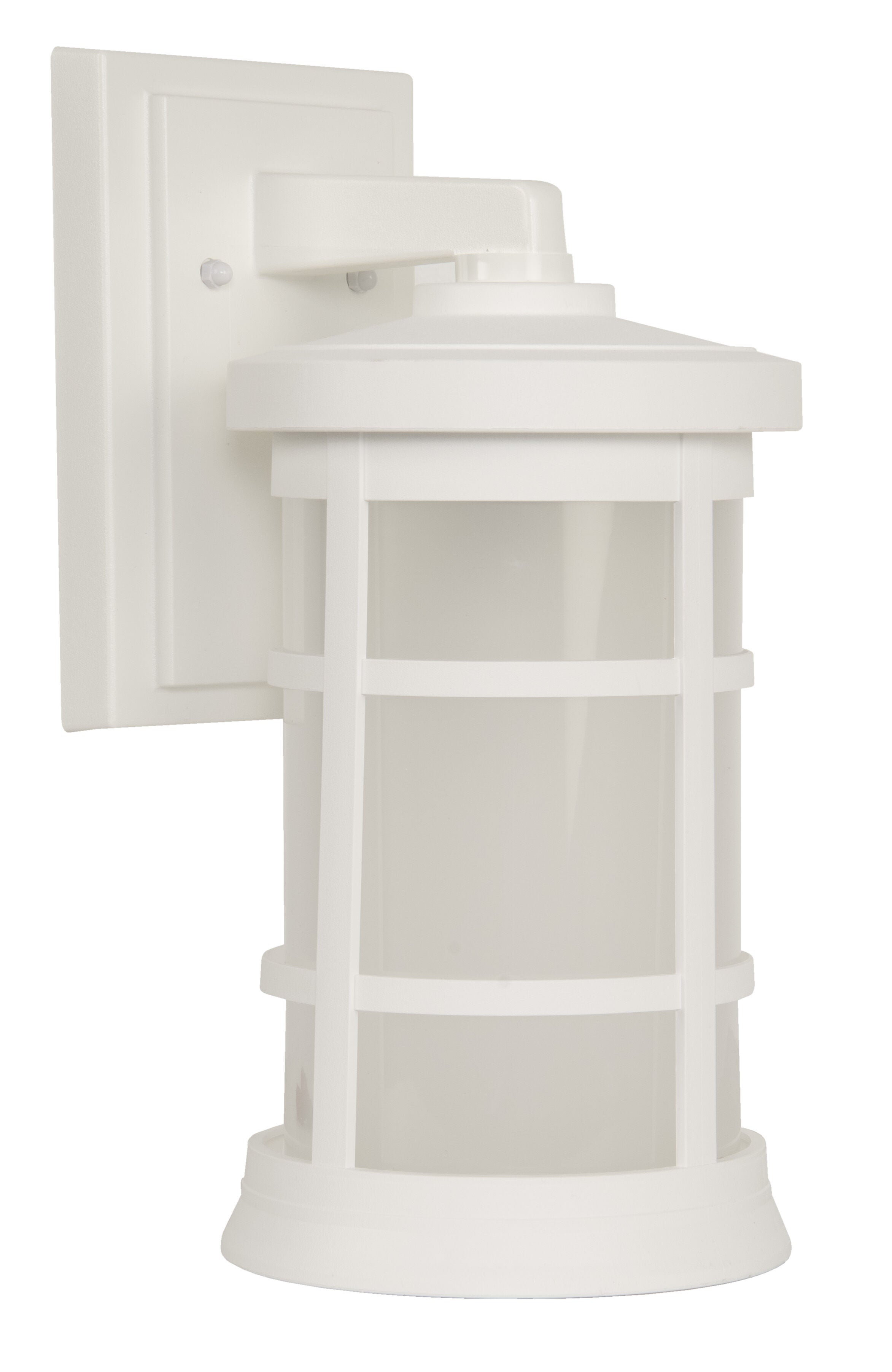 Shown in Textured White finish and Frosted glass and Polycarbonate shade