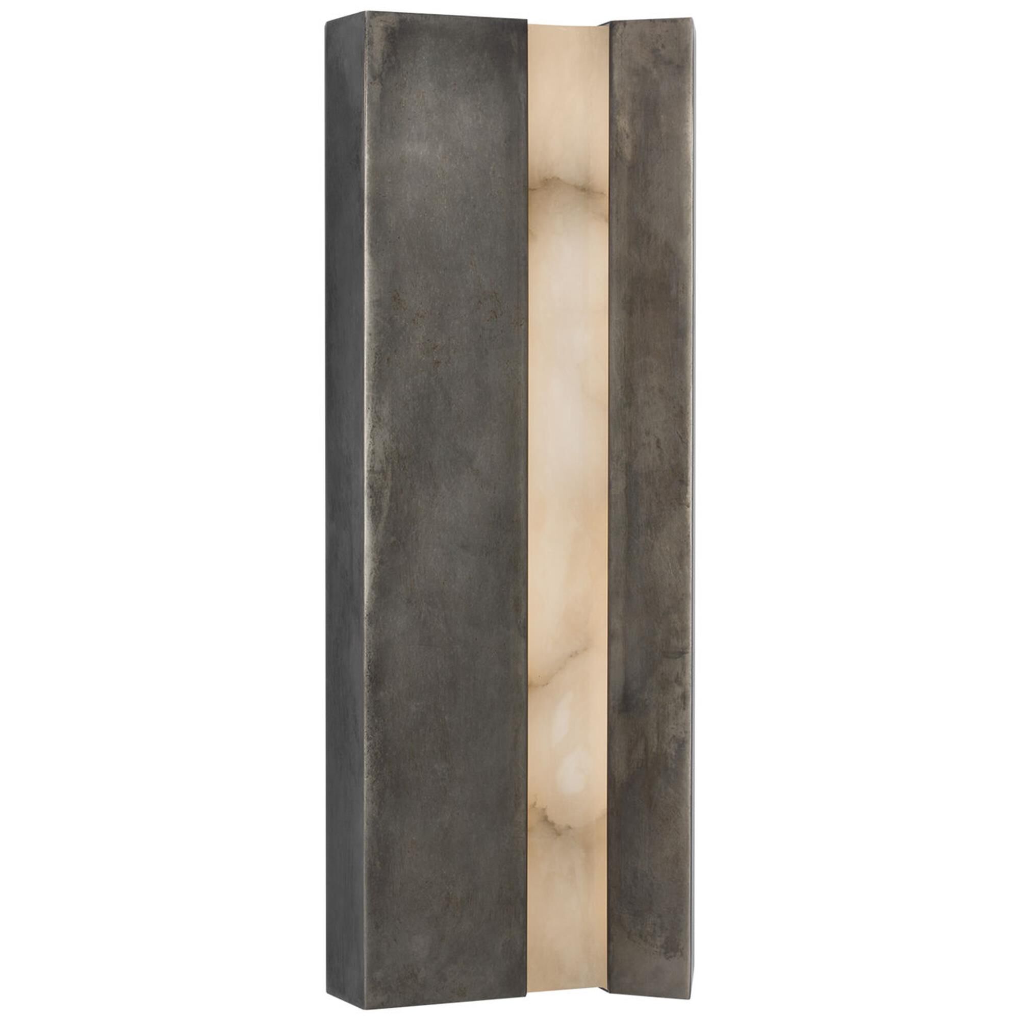 Shown in Mottled Pewter finish and Alabaster shade