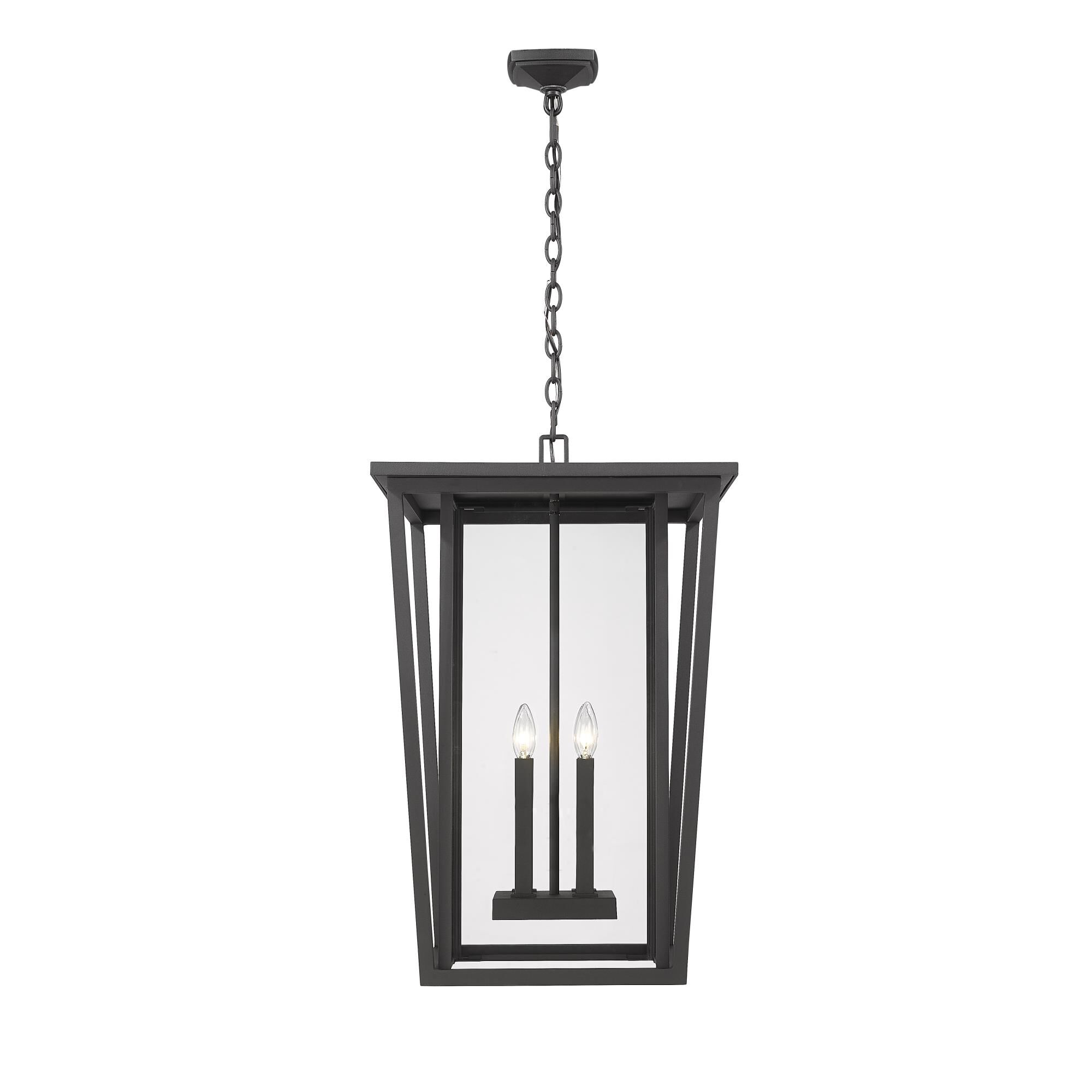 Shown in Black finish and Glass shade