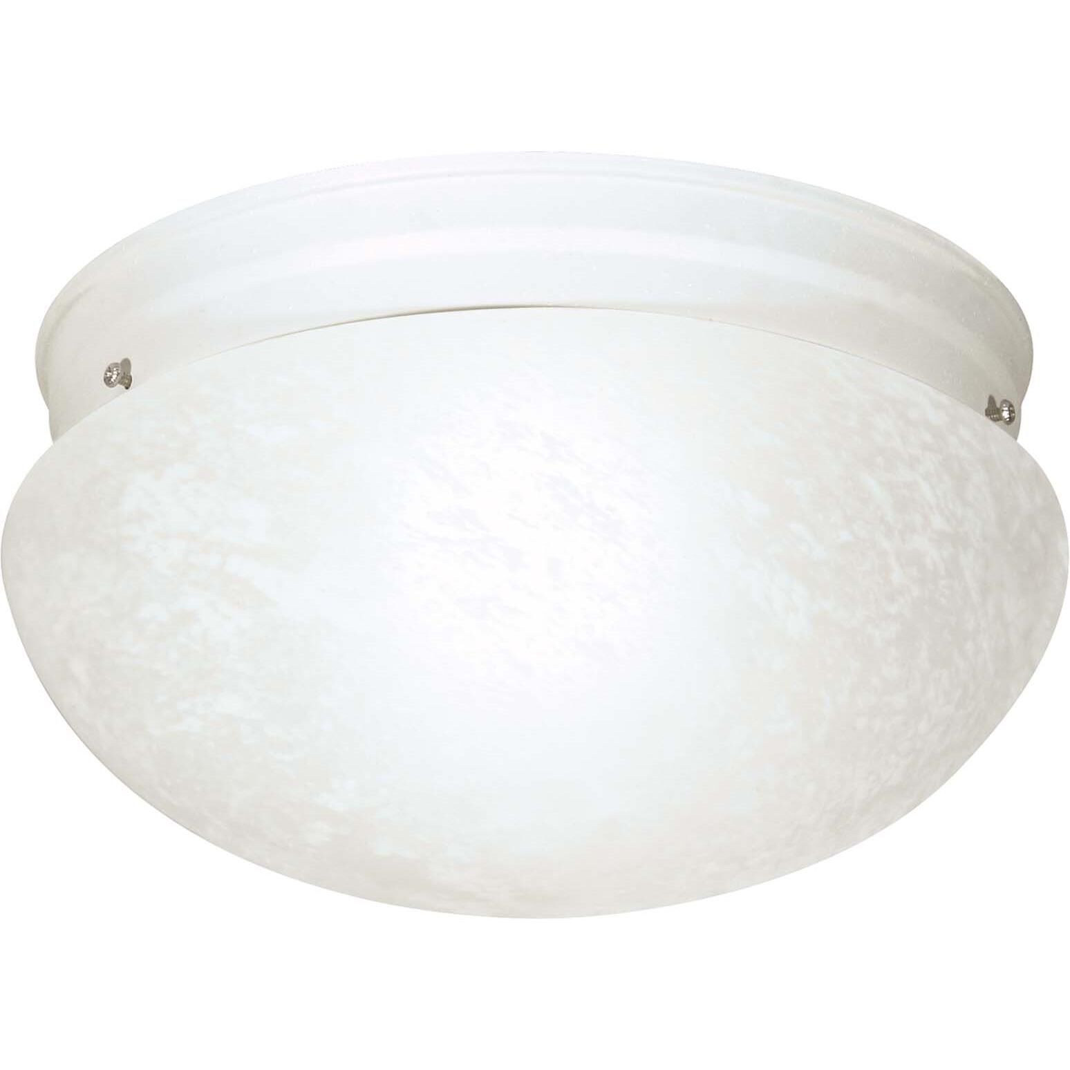 Shown in Textured White finish and Large Alabaster Mushroom glass