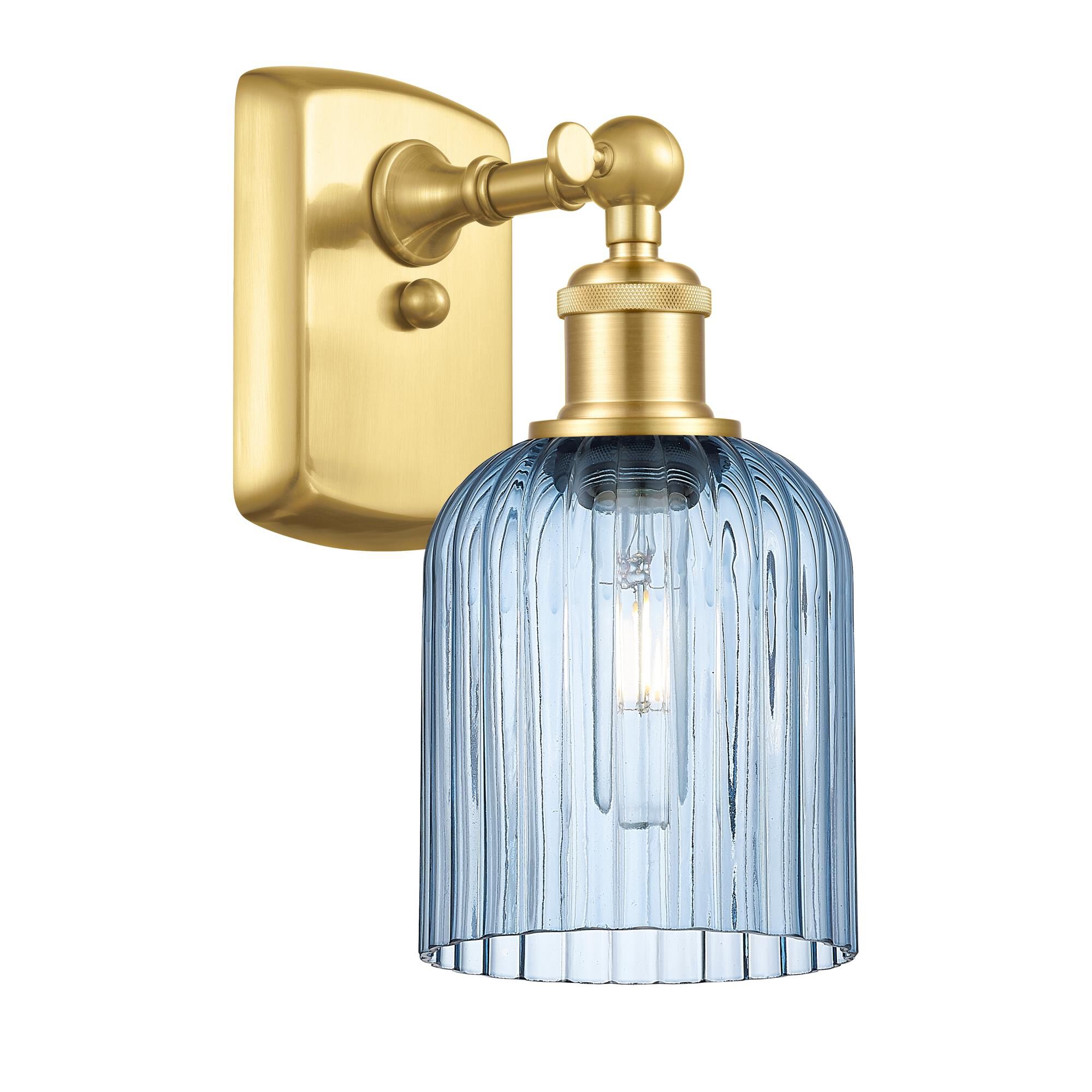 Shown in Satin Gold finish and Princess Blue shade