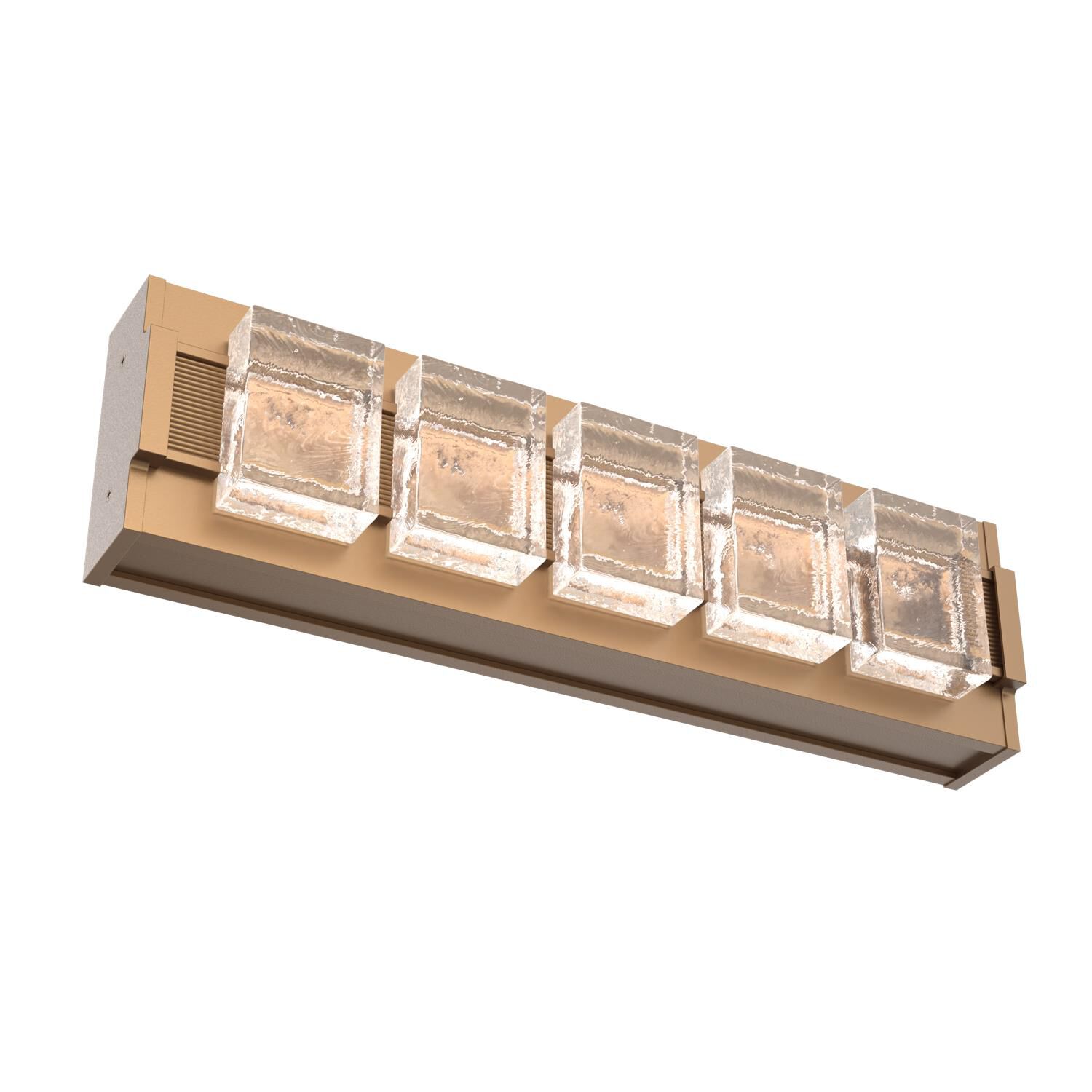 Shown in Novel Brass finish and Smooth Seeded glass and None accent