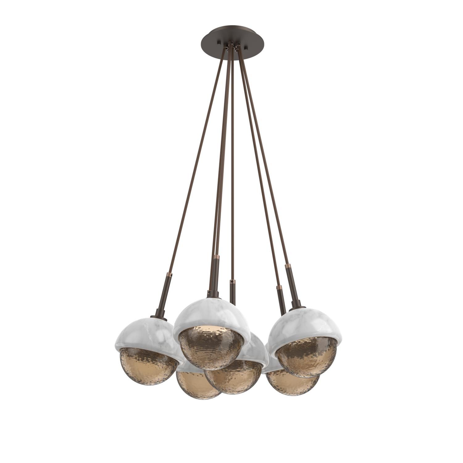 Shown in Flat Bronze finish and Bronze glass and White Marble accent