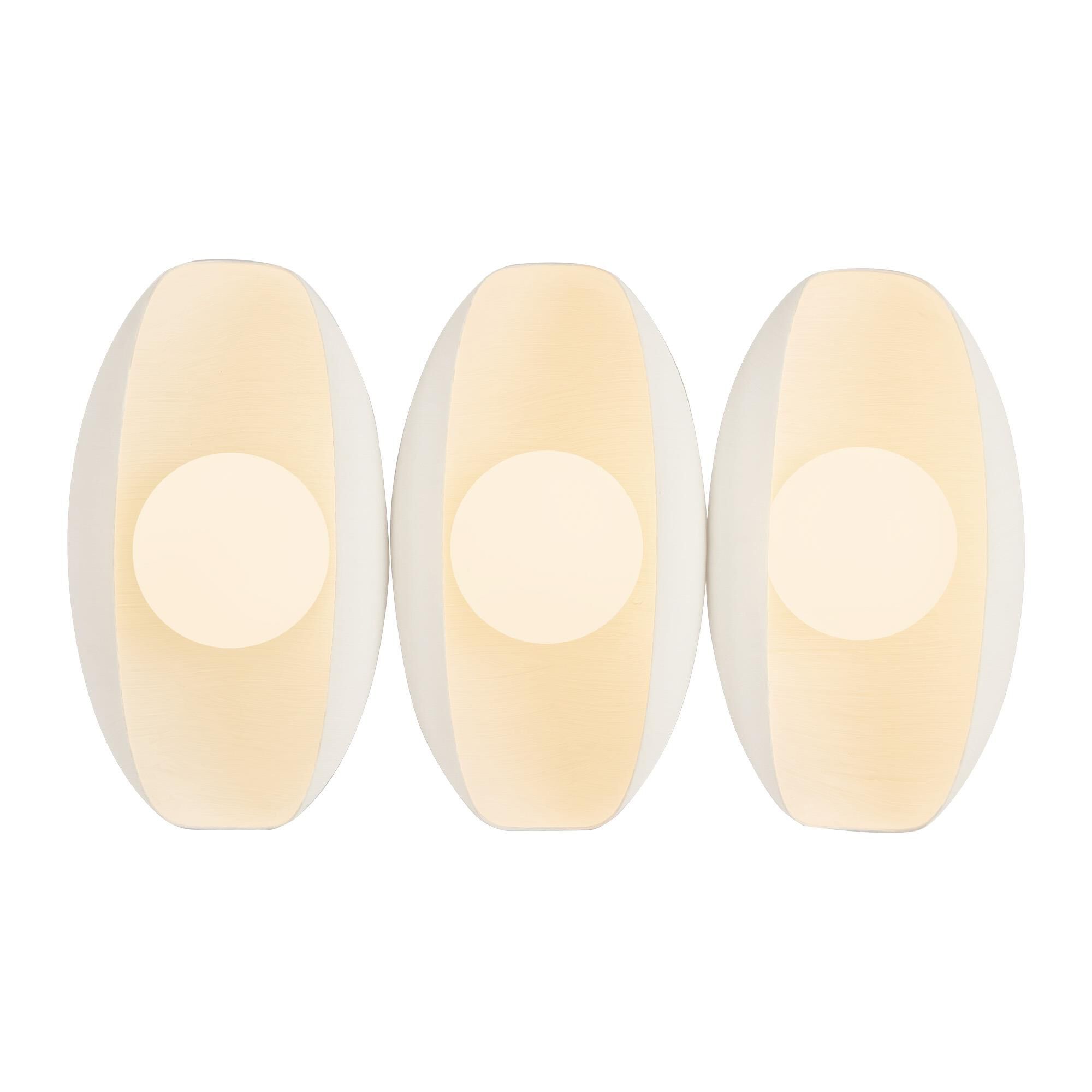 Shown in Antique White finish and Matte Opal glass