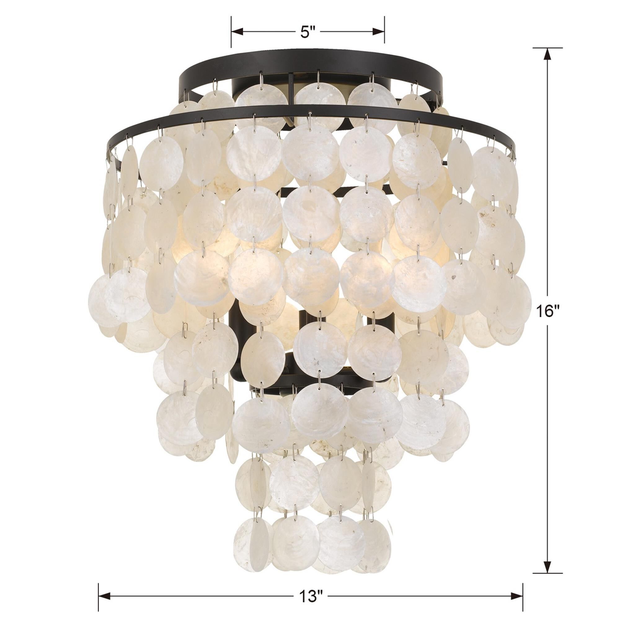 Shown in Dark Bronze finish and Capiz Shell crystal