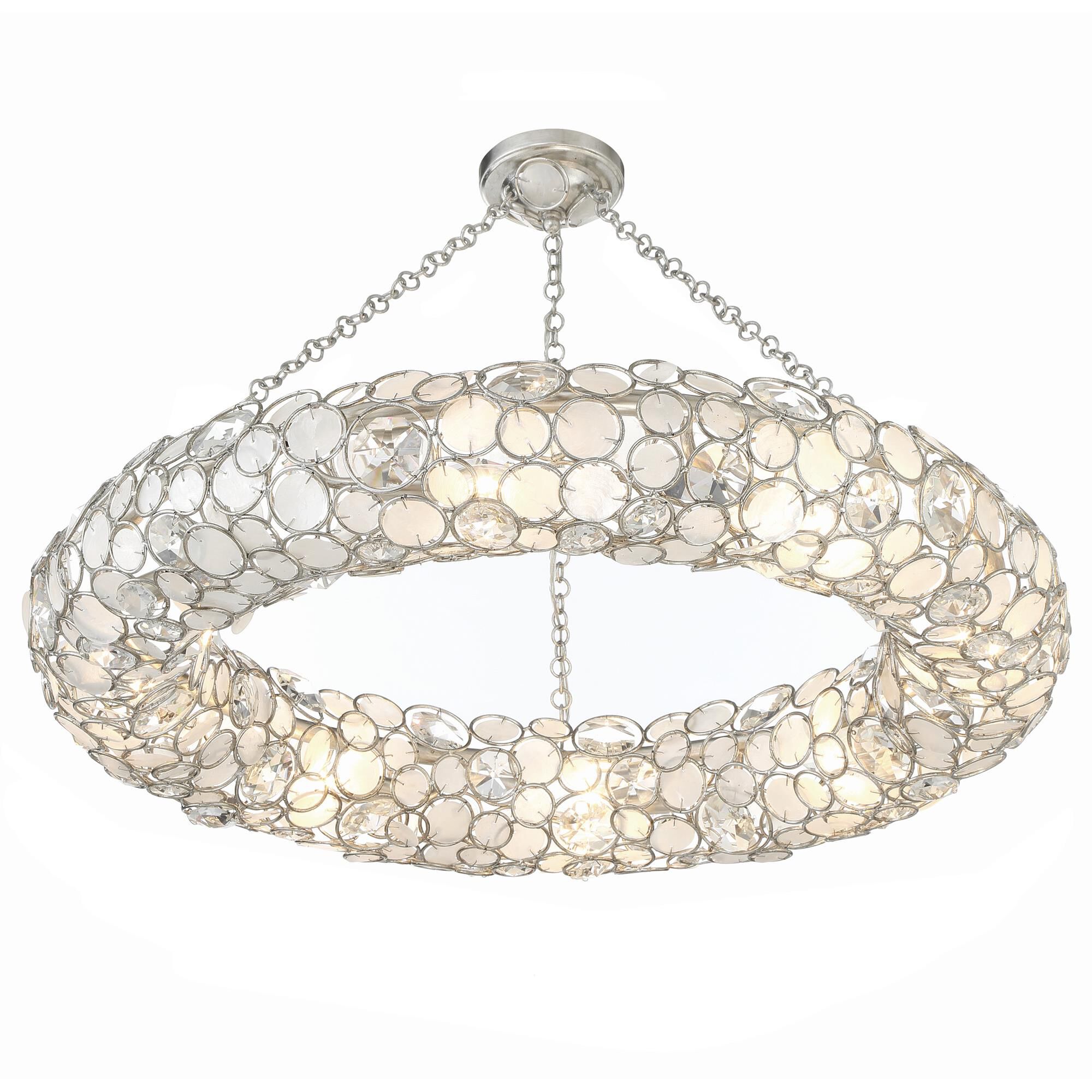 Shown in Antique Silver finish and Hand Cut crystal