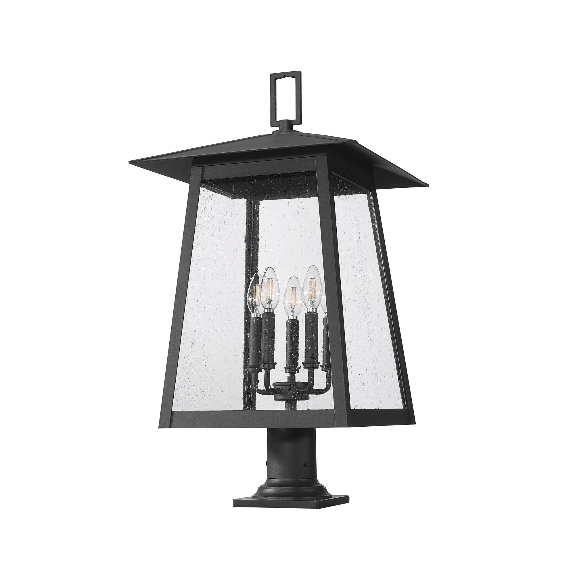 Shown in Black finish and Clear Seedy glass and Clear Seedy shade