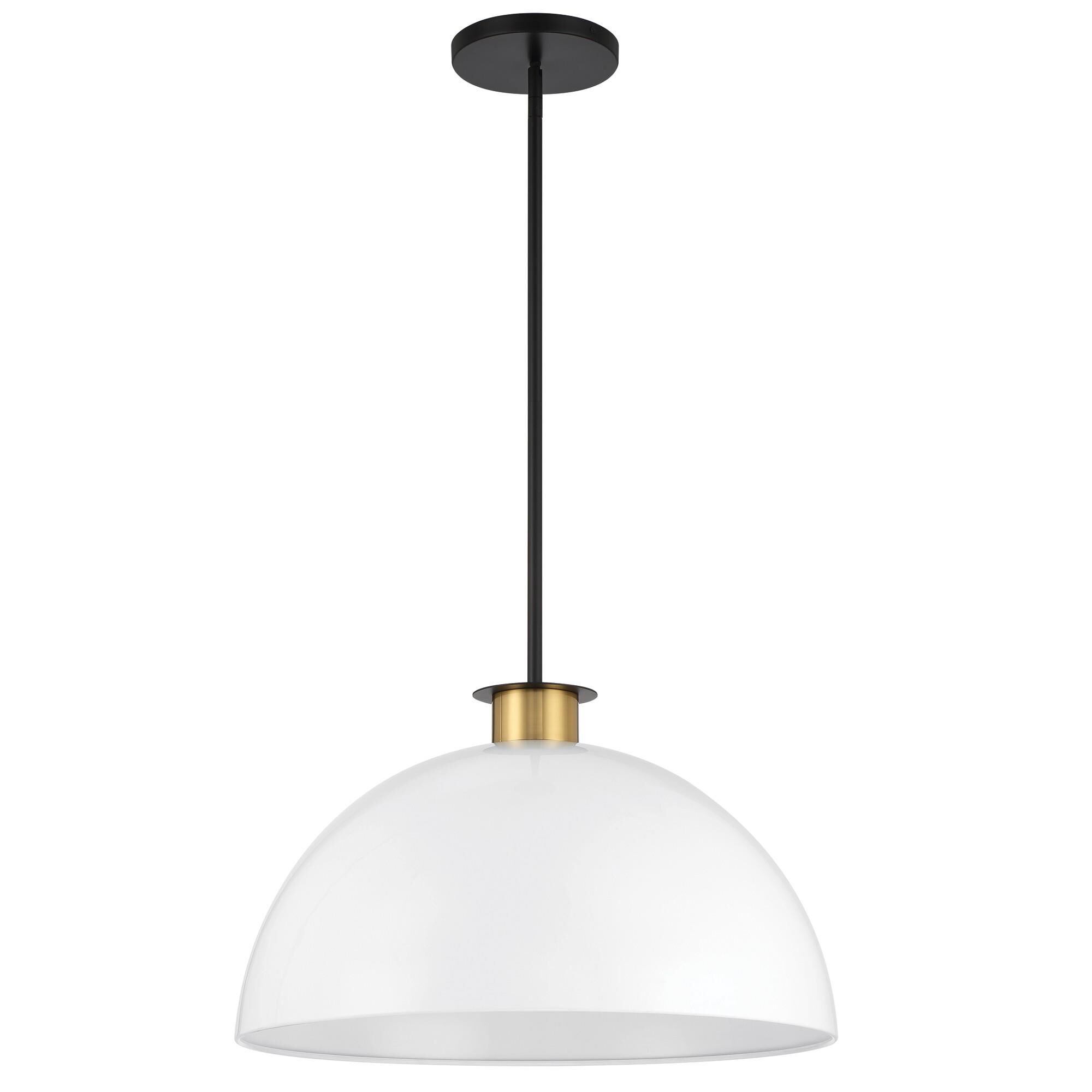 Shown in Black and Aged Brass finish and Metal shade