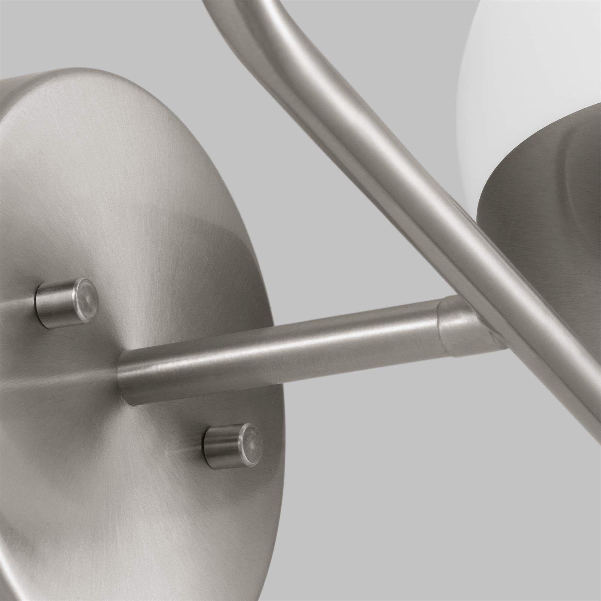 Shown in Brushed Nickel Silver finish and Milk glass and Milk Glass s shade