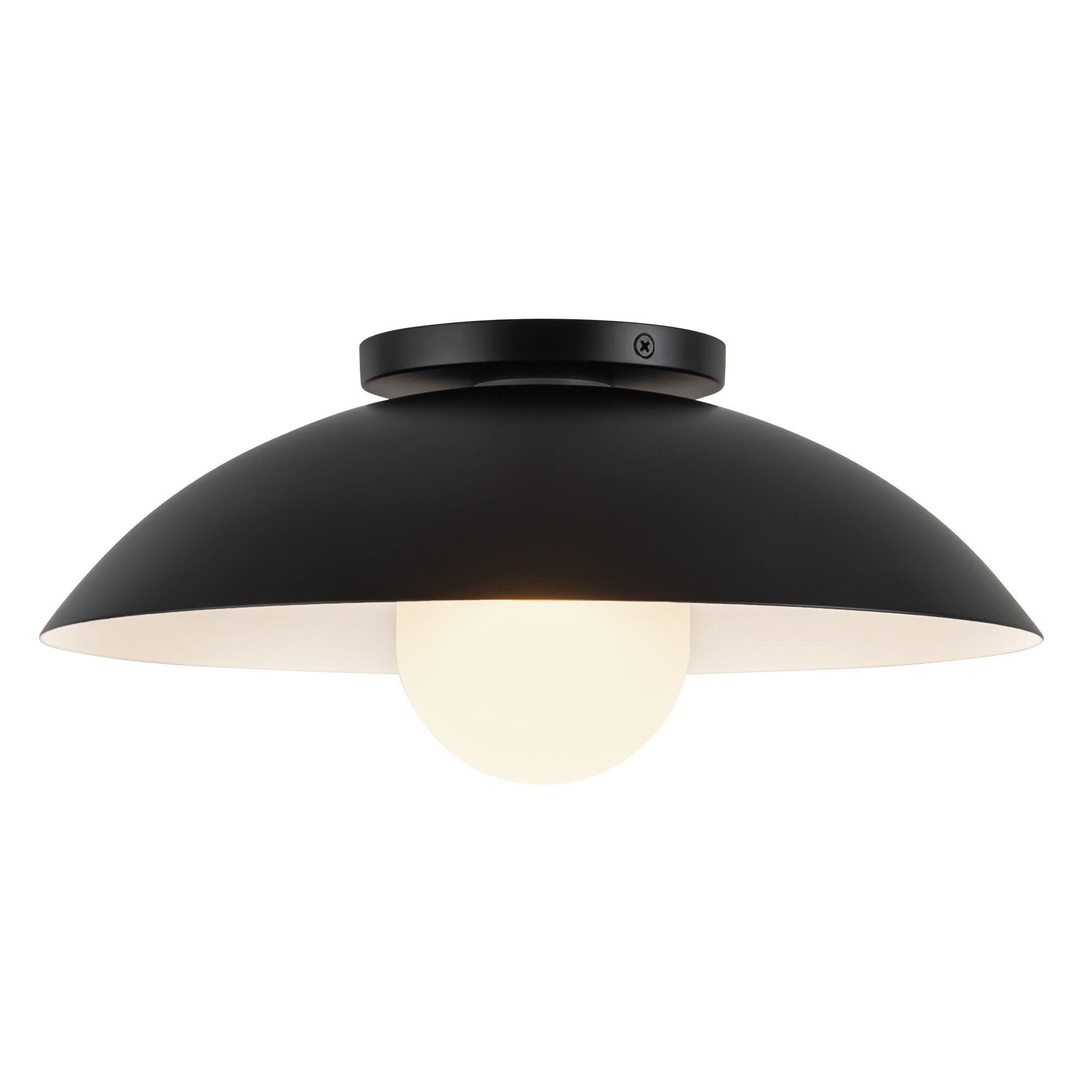 Shown in Black finish and Matte Opal glass