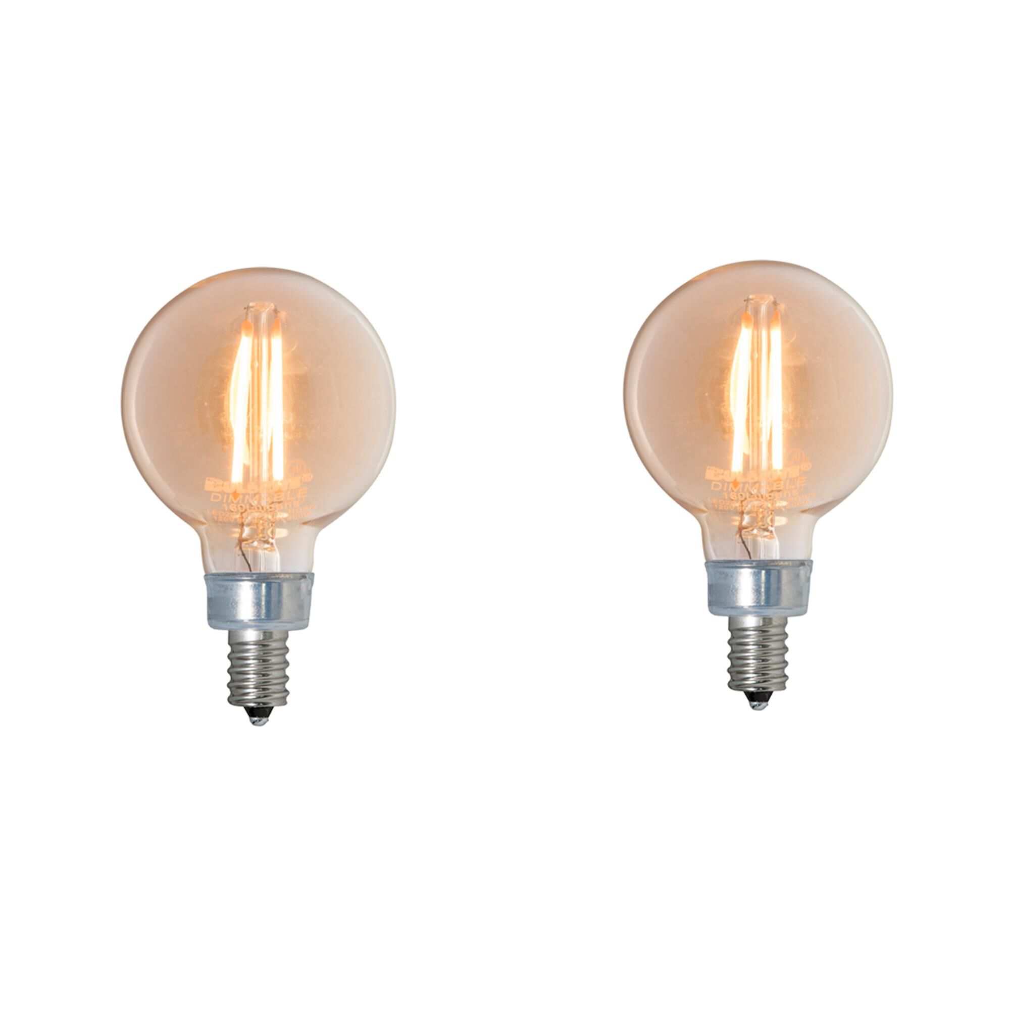 Dimmable 2.50 Watt 2100K G16 LED Light Bulb by Bulbrite