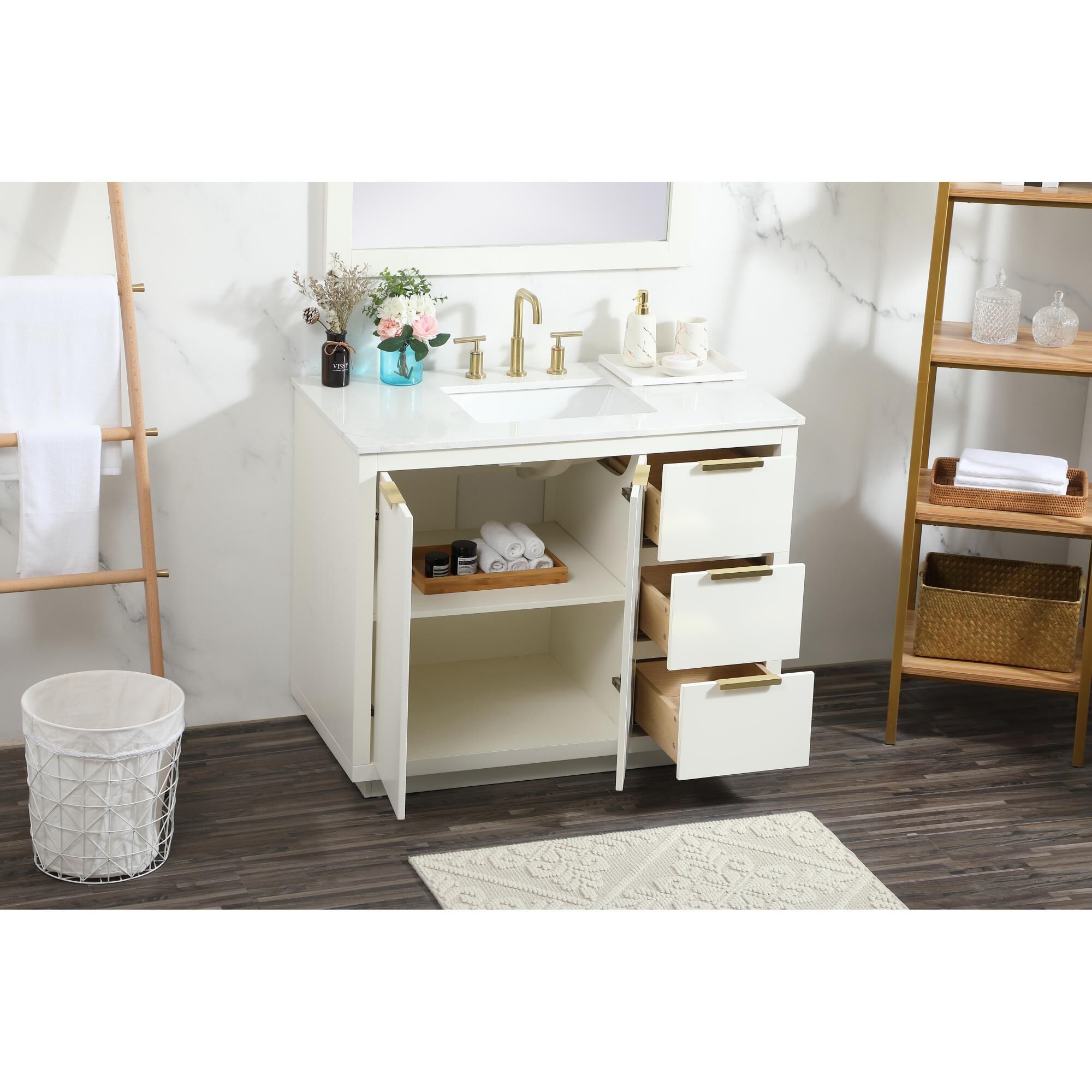 Shown in White finish