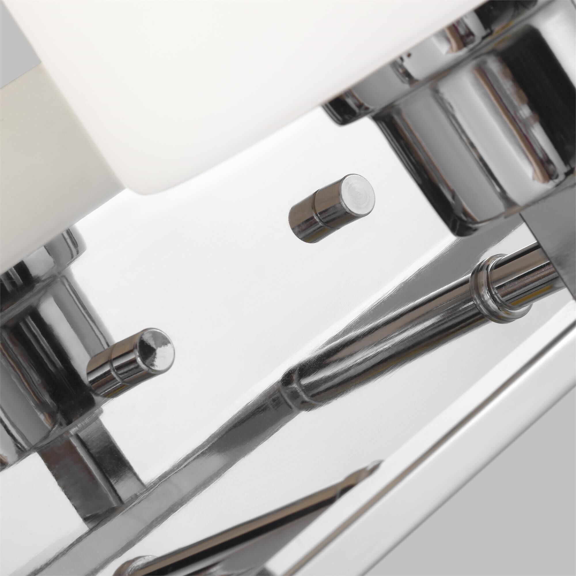 Shown in Chrome finish and Etched / White Inside glass