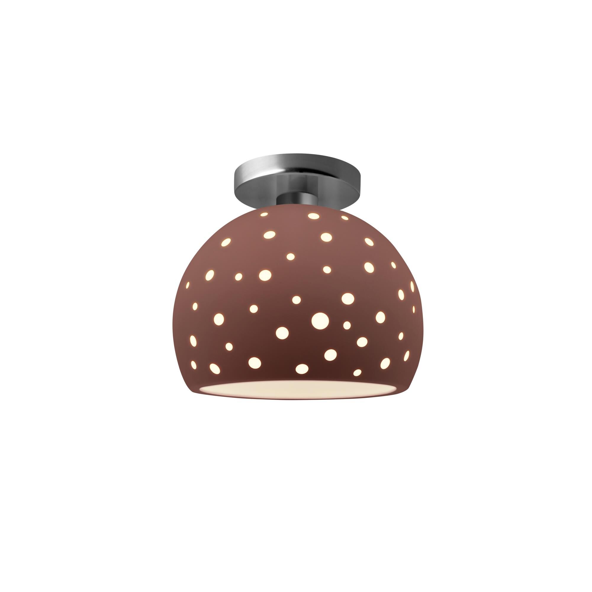 Perforated Globe 7 Inch Semi Flush Mount by Justice Design Group