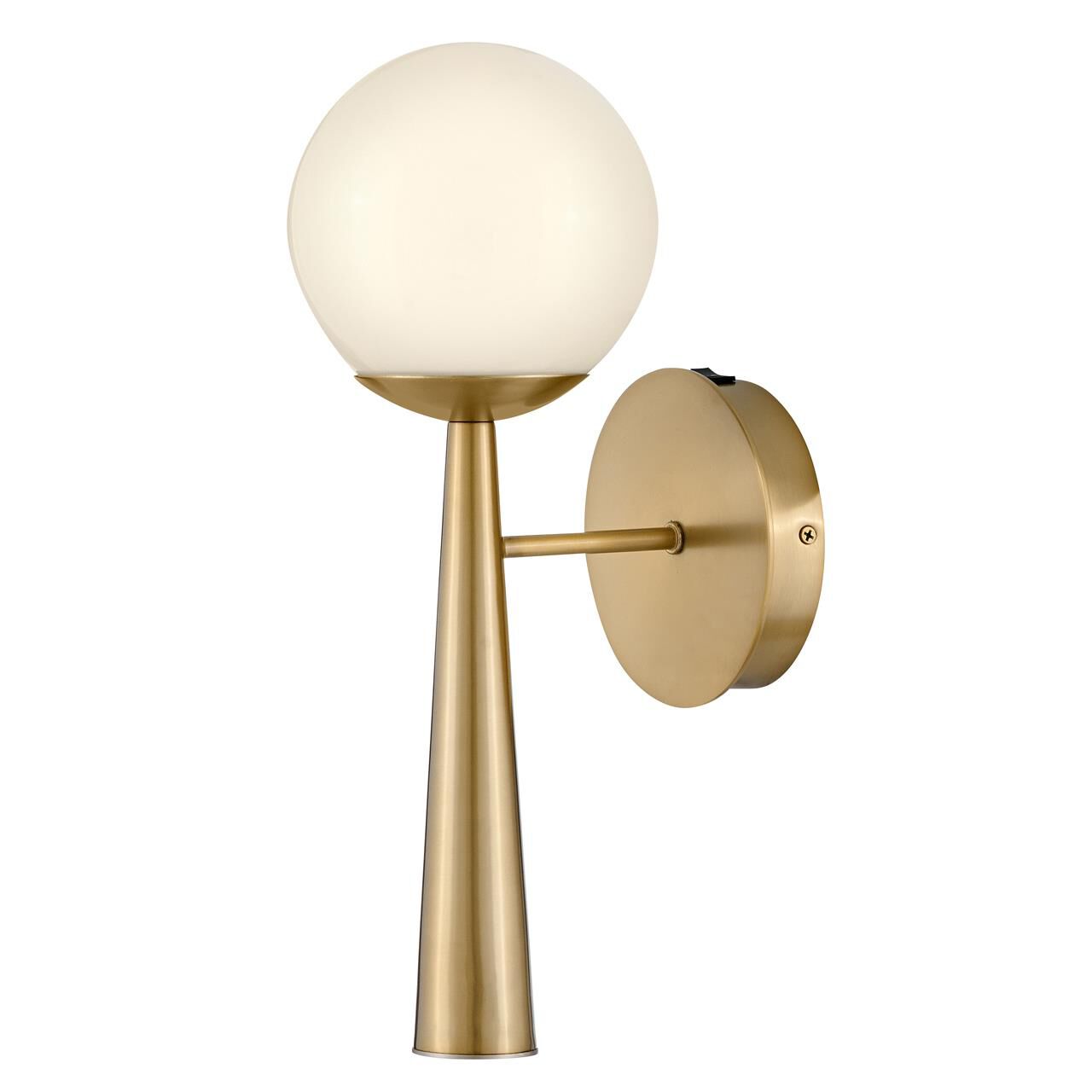 Shown in Lacquered Brass finish and Cased Opal glass