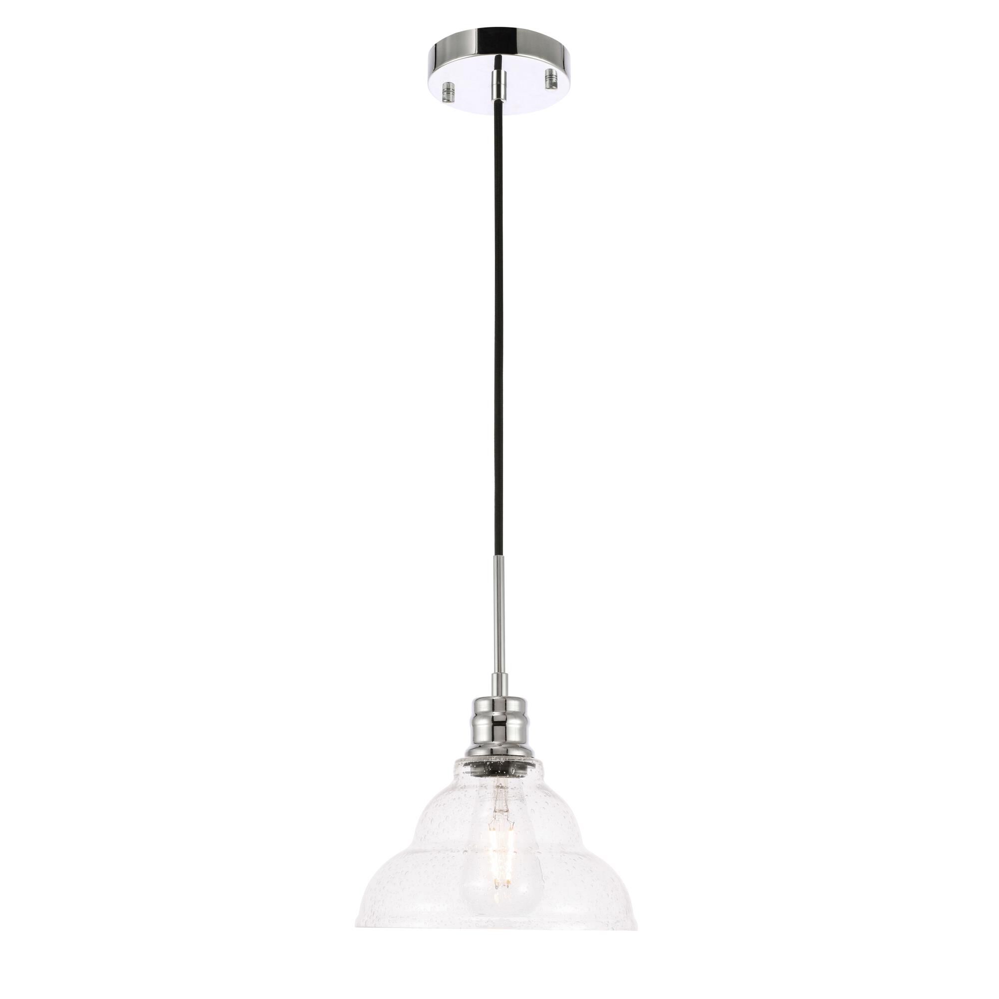 Shown in Chrome finish and Clear Bubble  glass