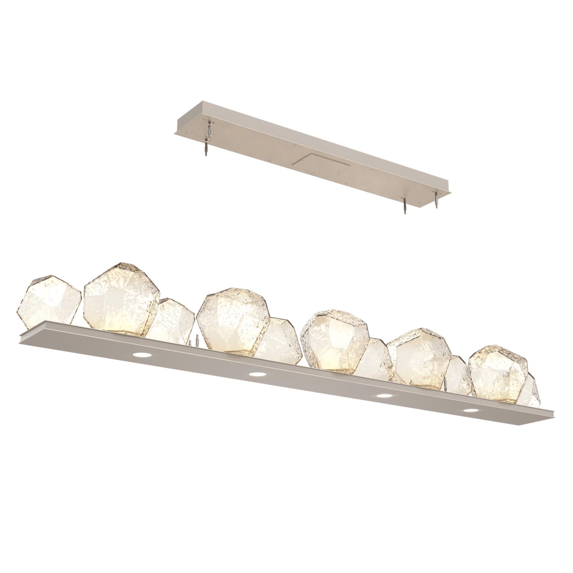 Shown in Beige Silver finish and Amber glass