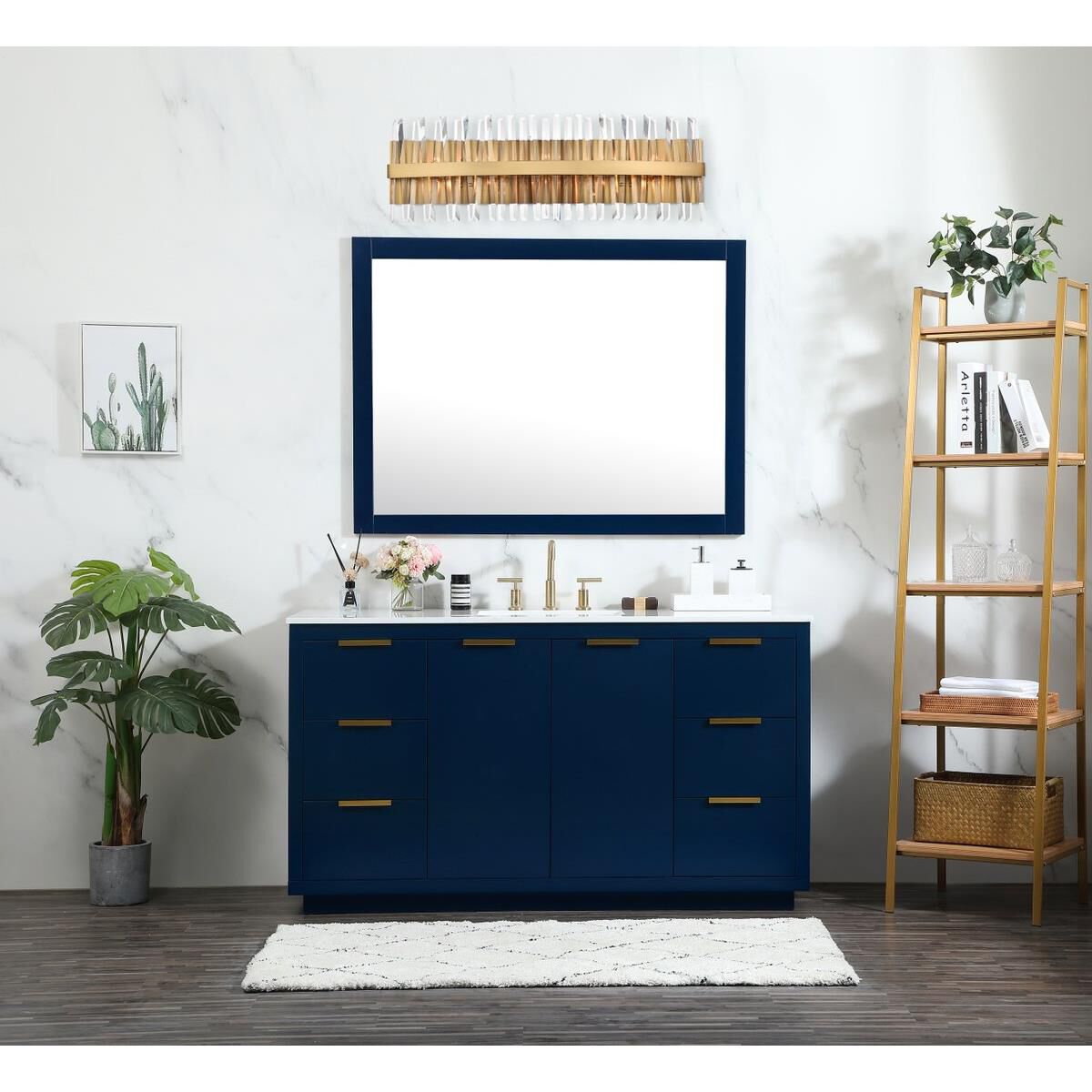 Shown in Satin Gold finish and Royal Cut crystal