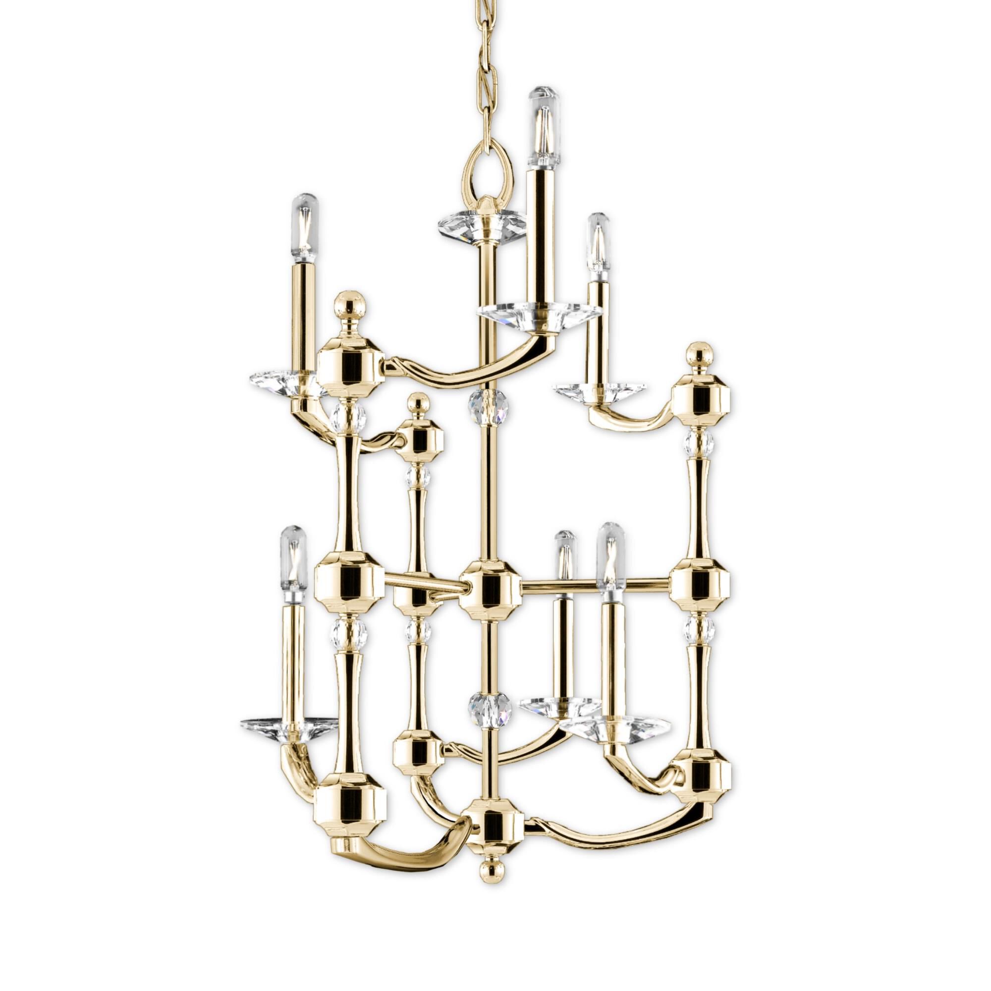 American Brass & Crystal Kensington Helix 6 Light Mini Chandelier by American Brass and Crystal