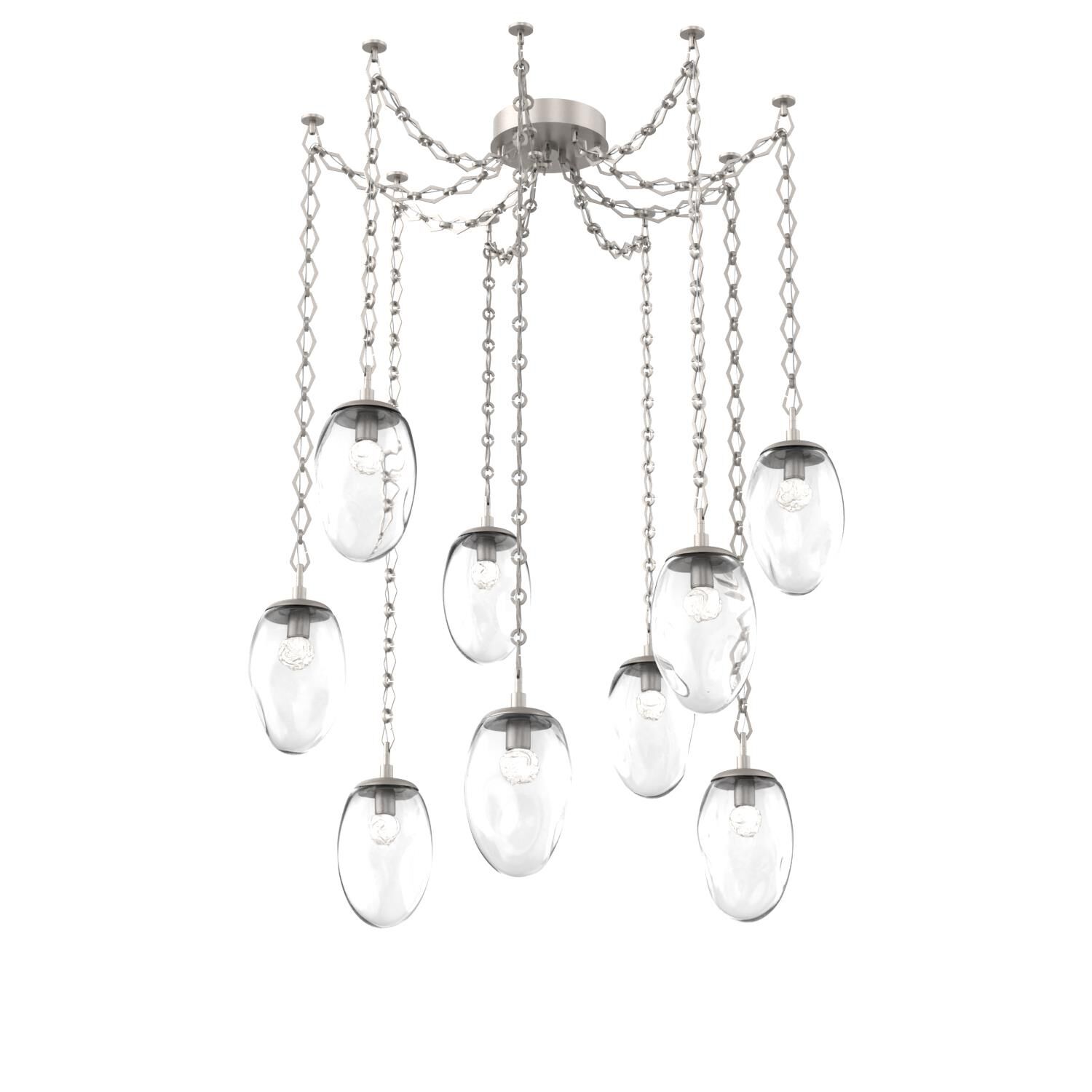 Shown in Beige Silver finish and Floret Clear glass