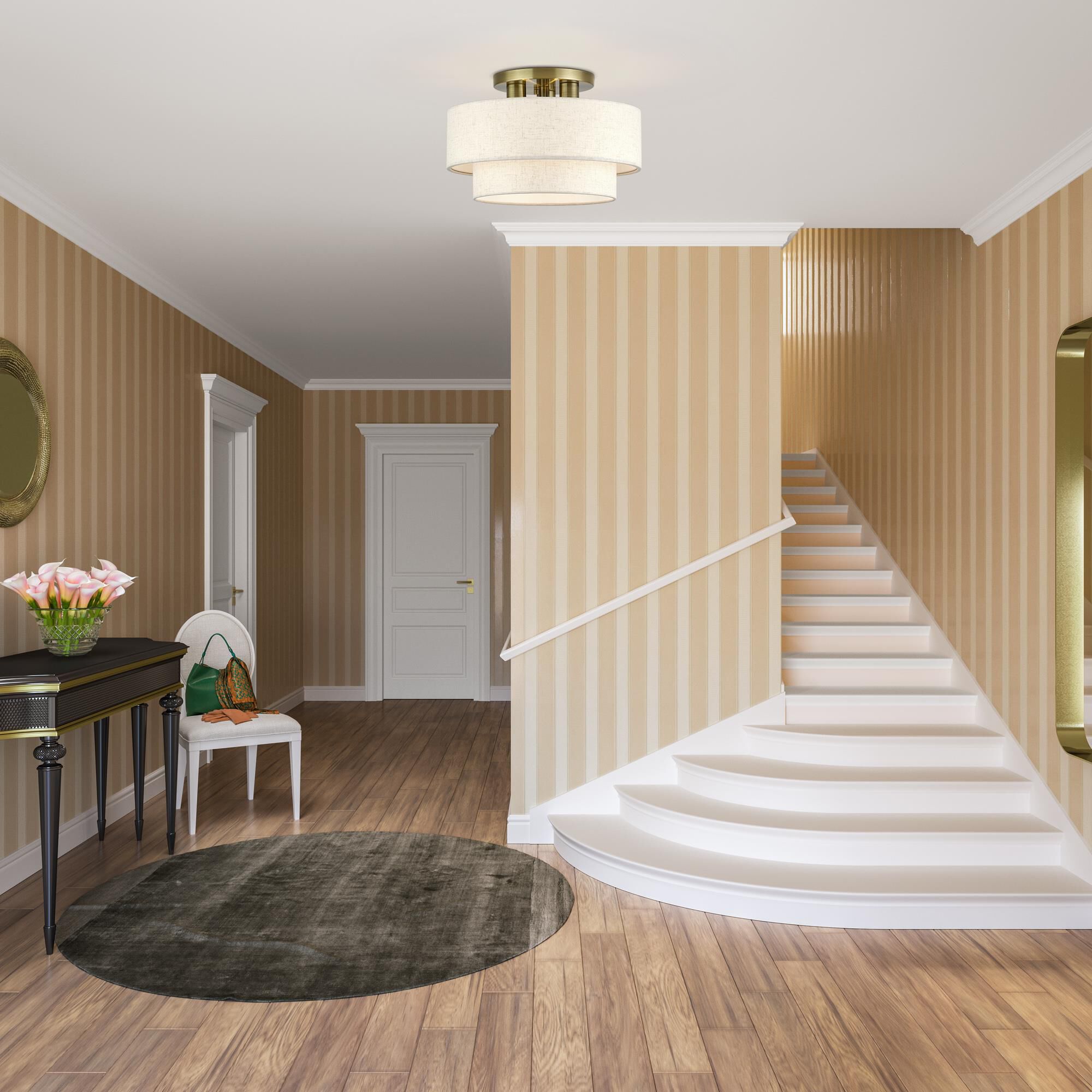 Manorwood 15 Inch Semi Flush Mount by Livex Lighting