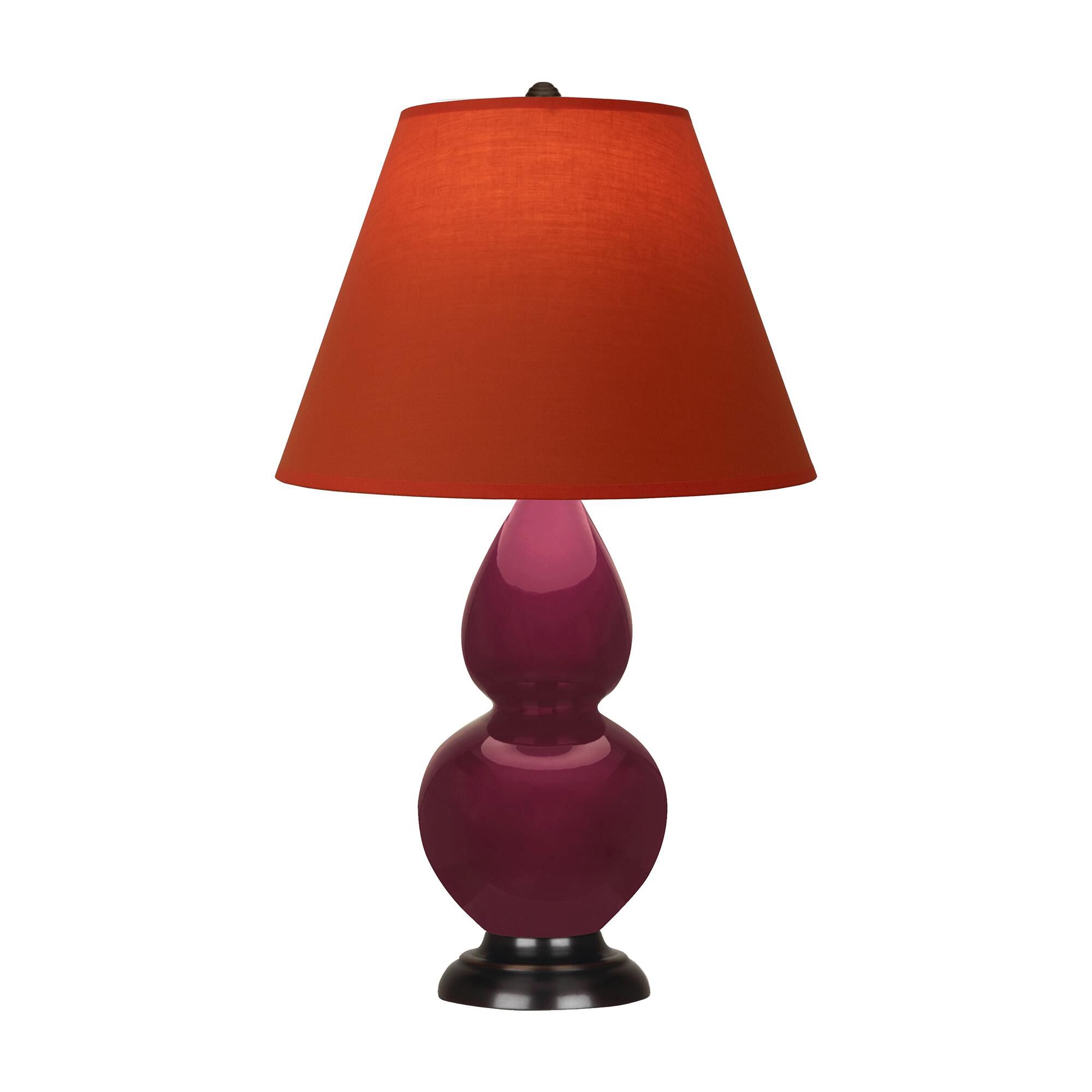 Shown in Sugar Plum finish and Tangerine and Taupe Lining shade and Deep Patina Bronze accent