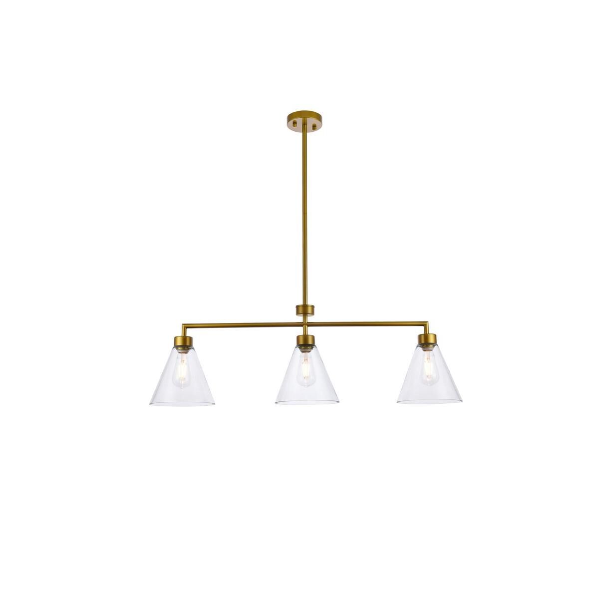 Mera 38 Inch 3 Light Linear Suspension Light by Elegant Lighting