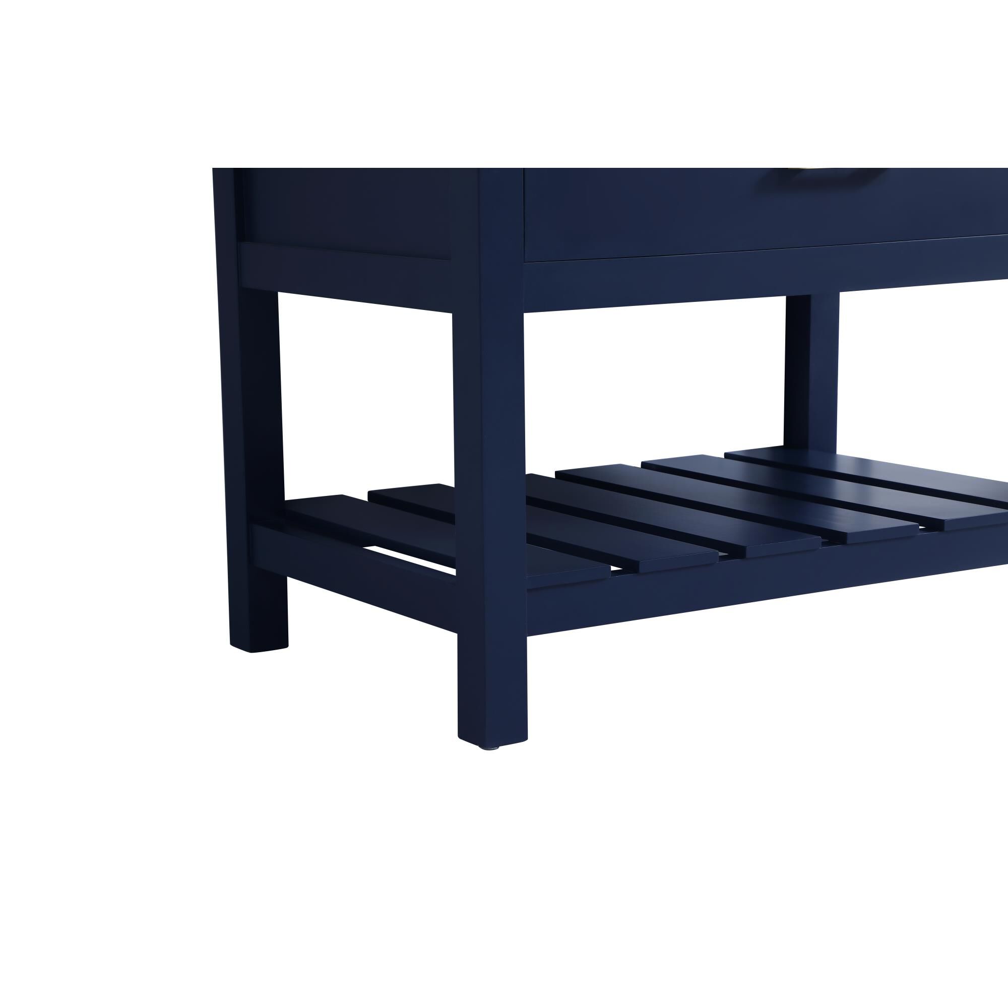 Shown in Blue finish and Without Backsplash accent