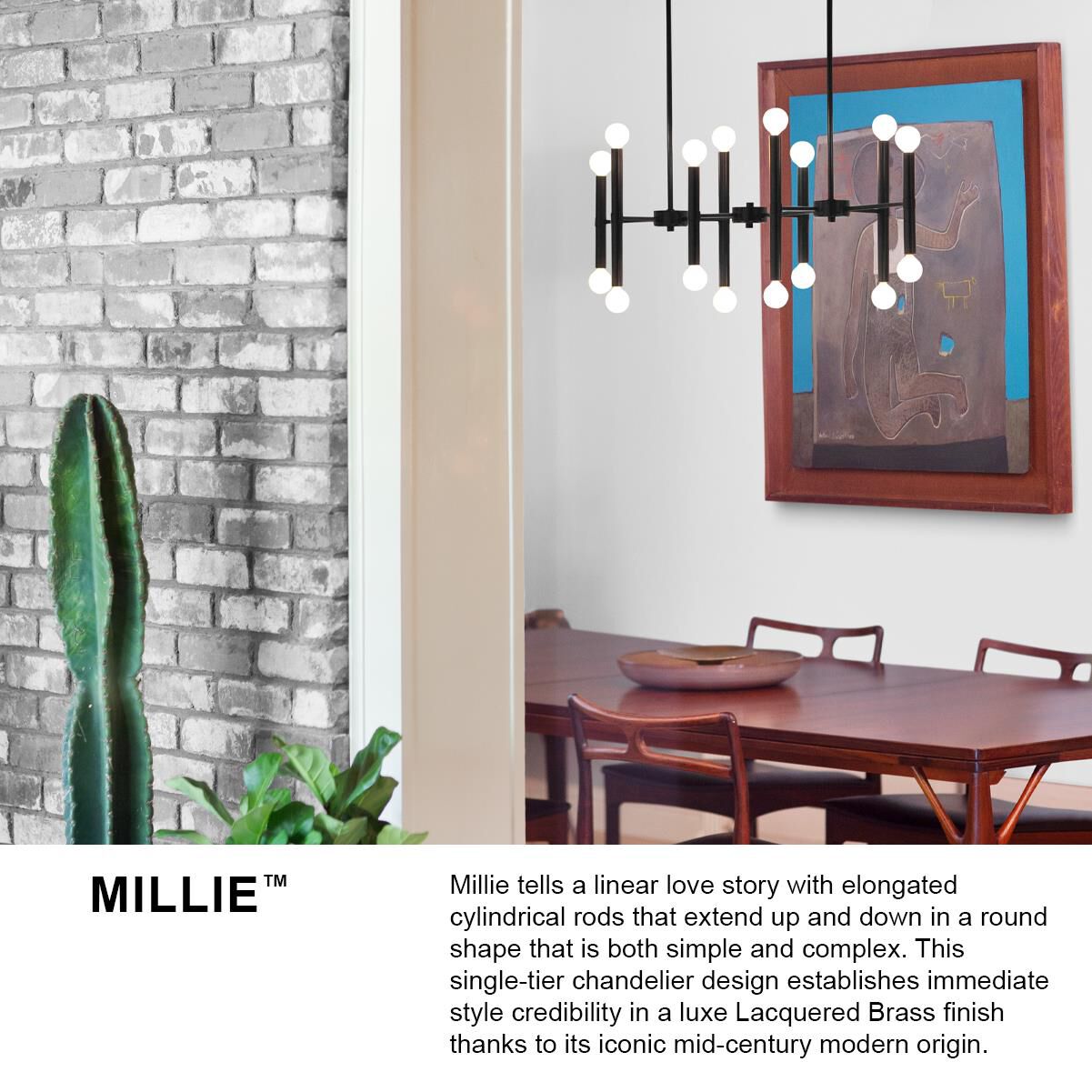 Millie 39 Inch 16 Light Linear Suspension Light by Lark