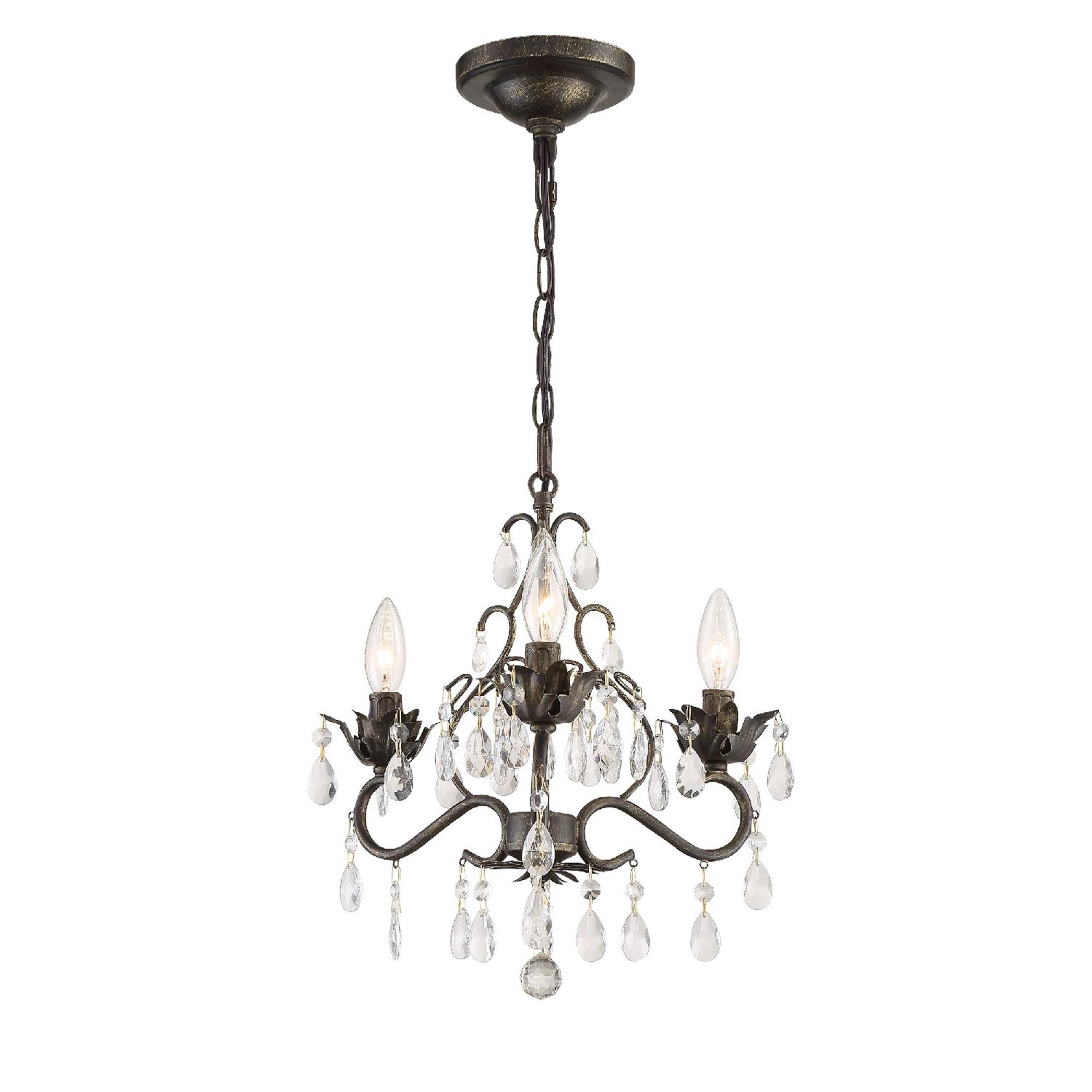 Shown in English Bronze finish and Hand Cut crystal