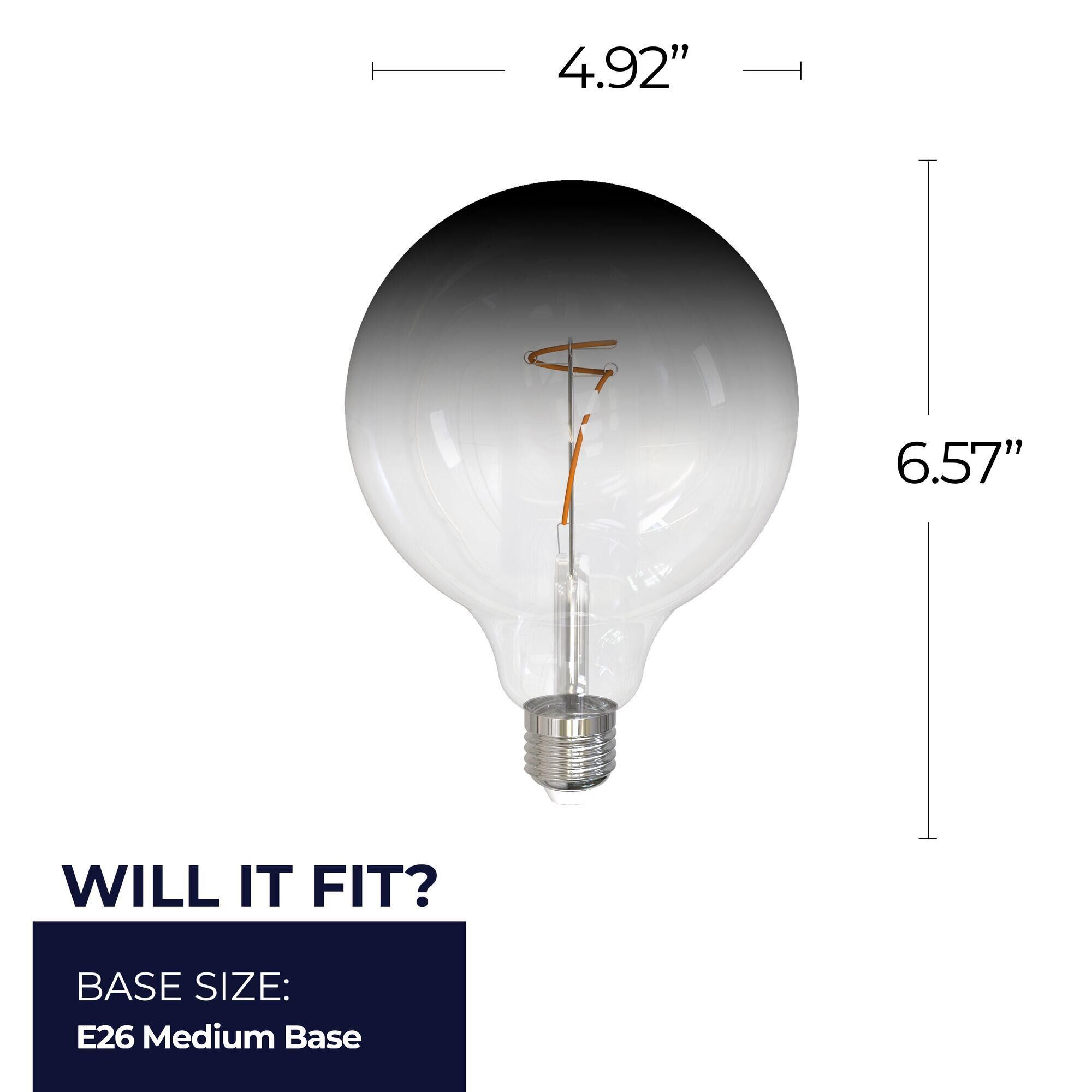 Clear Smoke G40 Base E26 3000K LED Light Bulb,