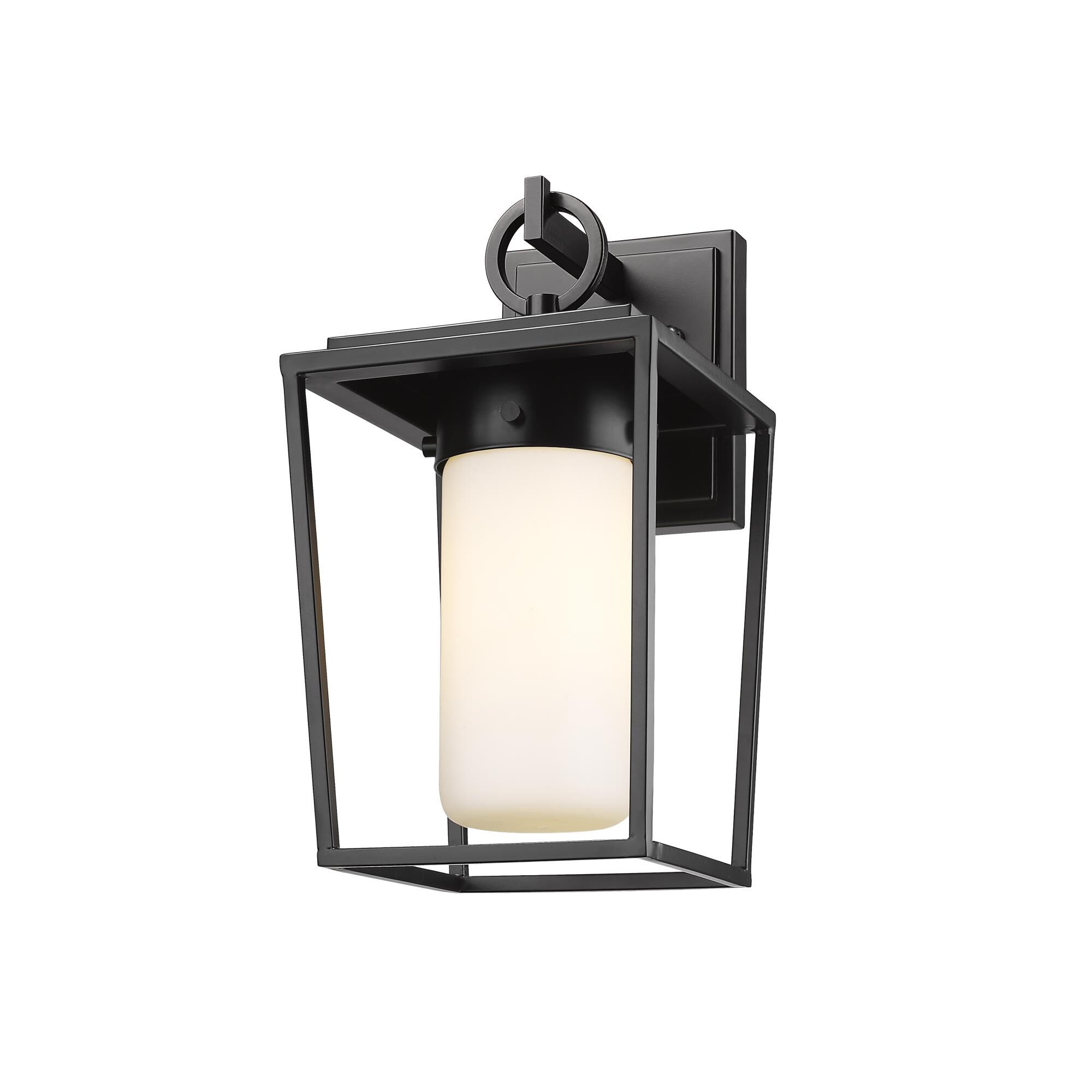 Shown in Black finish and Glass shade