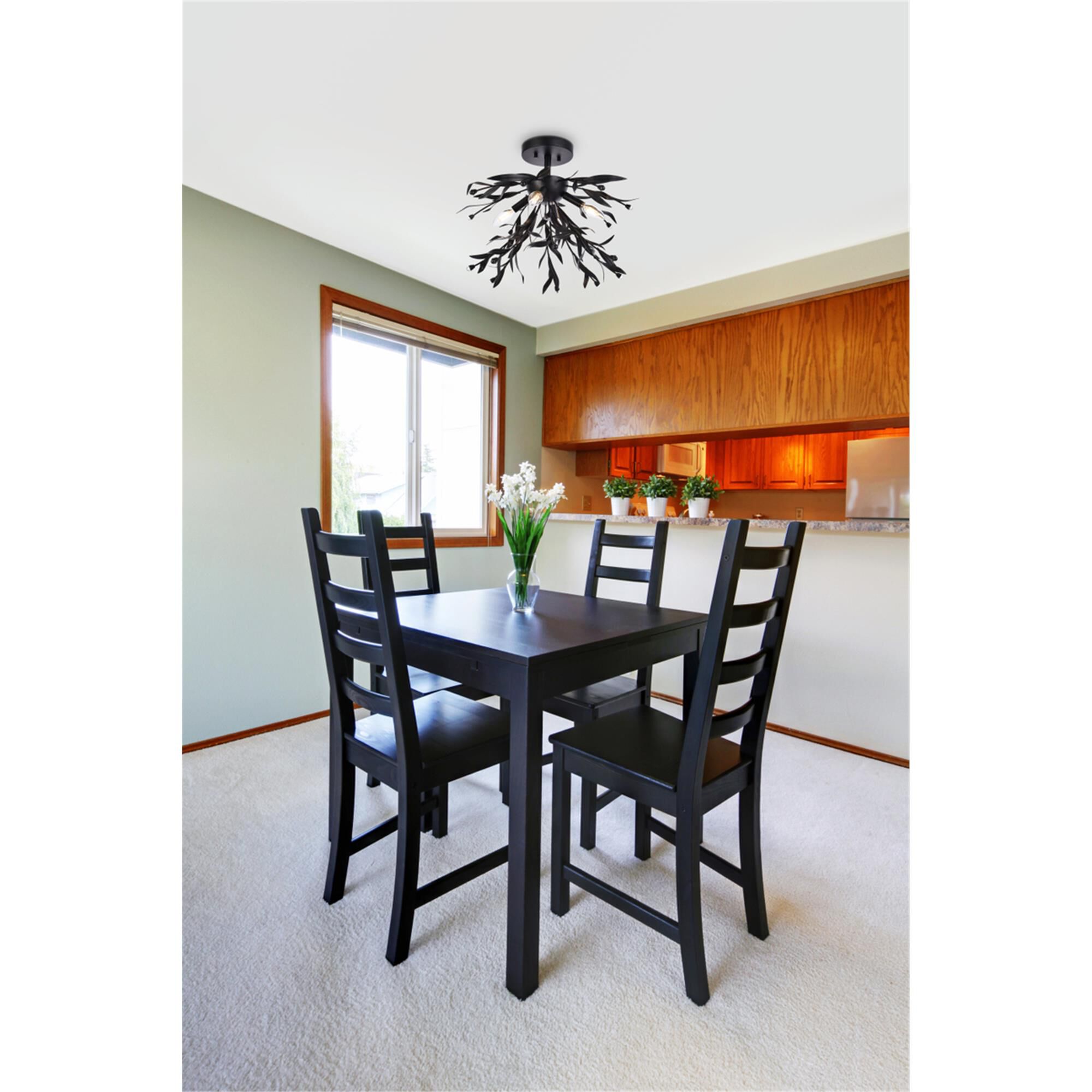 Priscilla 18 Inch 4 Light Semi Flush Mount by Elegant Lighting