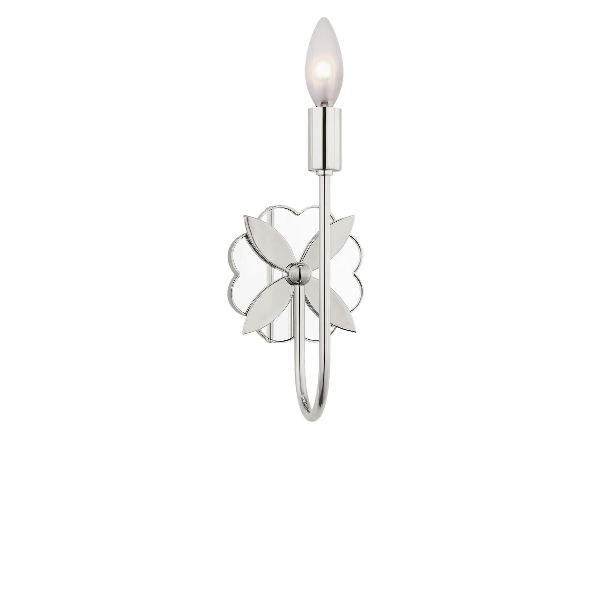 Shown in Polished Nickel finish and White Linen Fabric shade