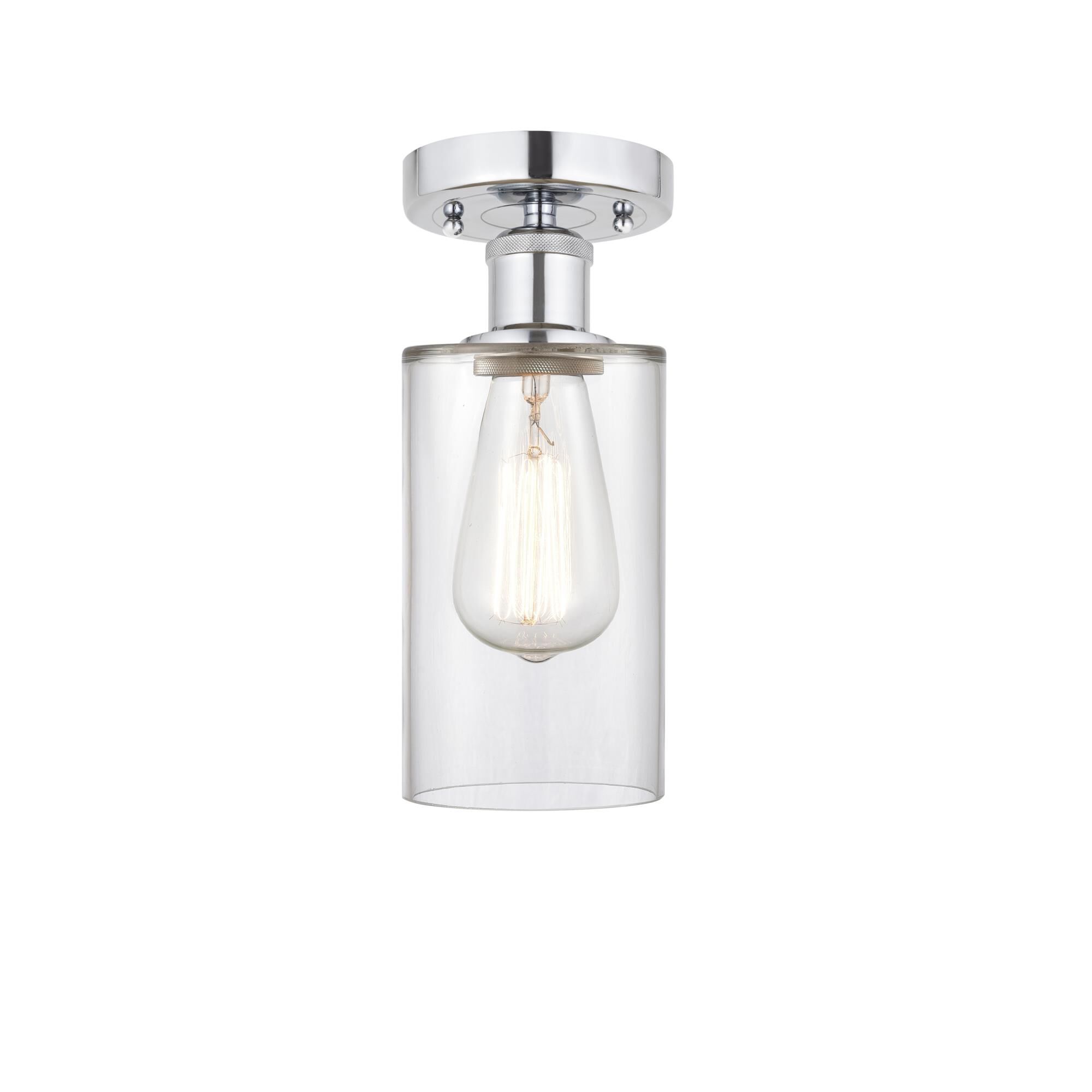 Shown in Polished Chrome finish and Clear glass