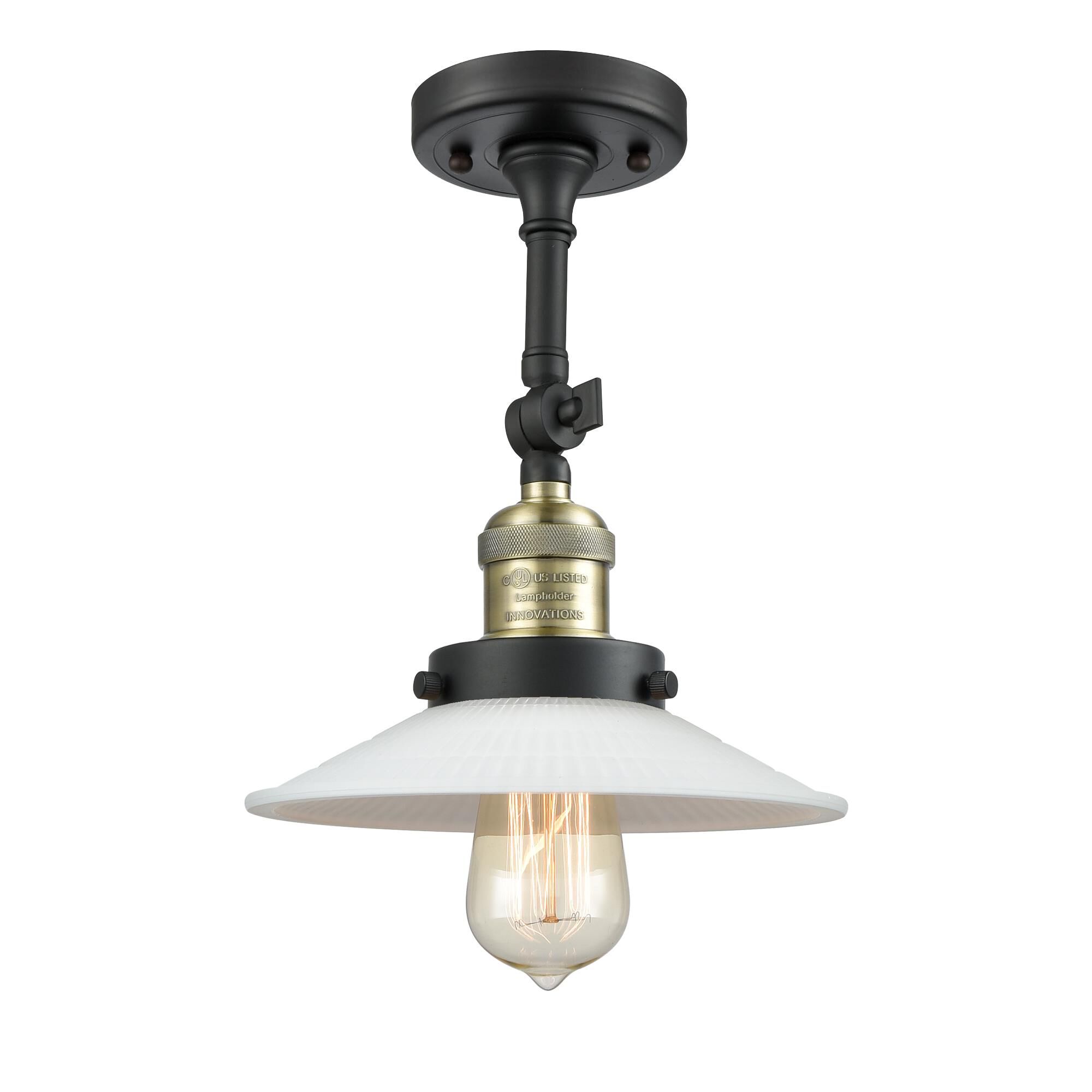 Bruno Marashlian Halophane 8 Inch 1 Light Semi Flush Mount by Innovations Lighting