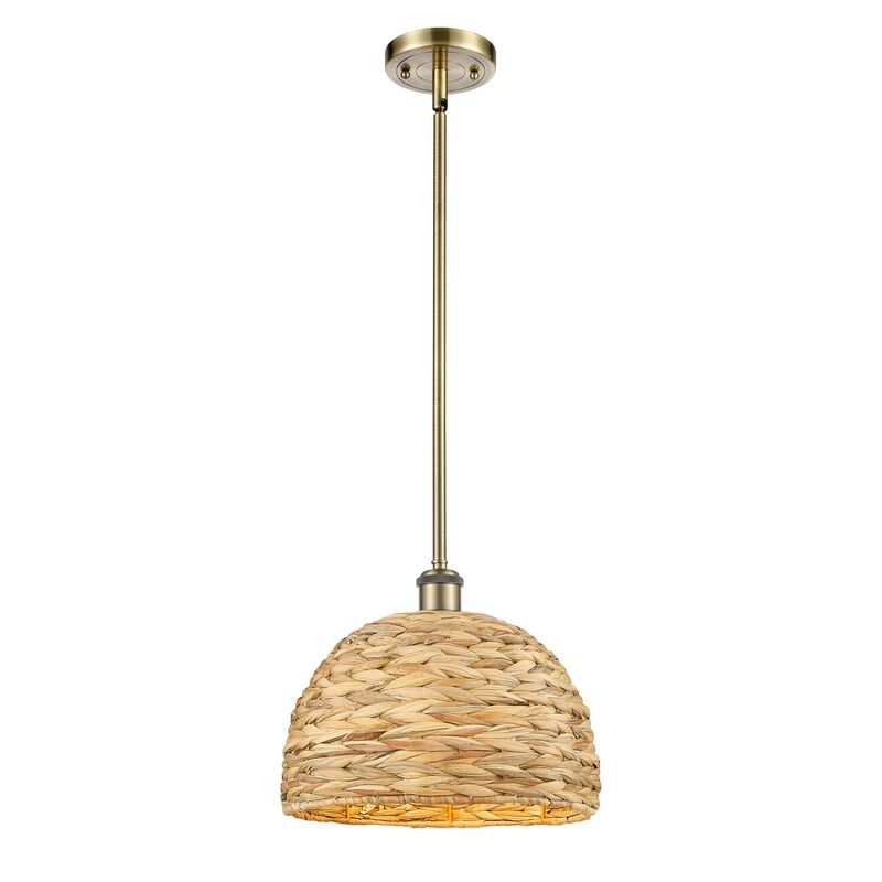 Bruno Marashlian Woven Rattan 12 Inch Mini Pendant by Innovations Lighting