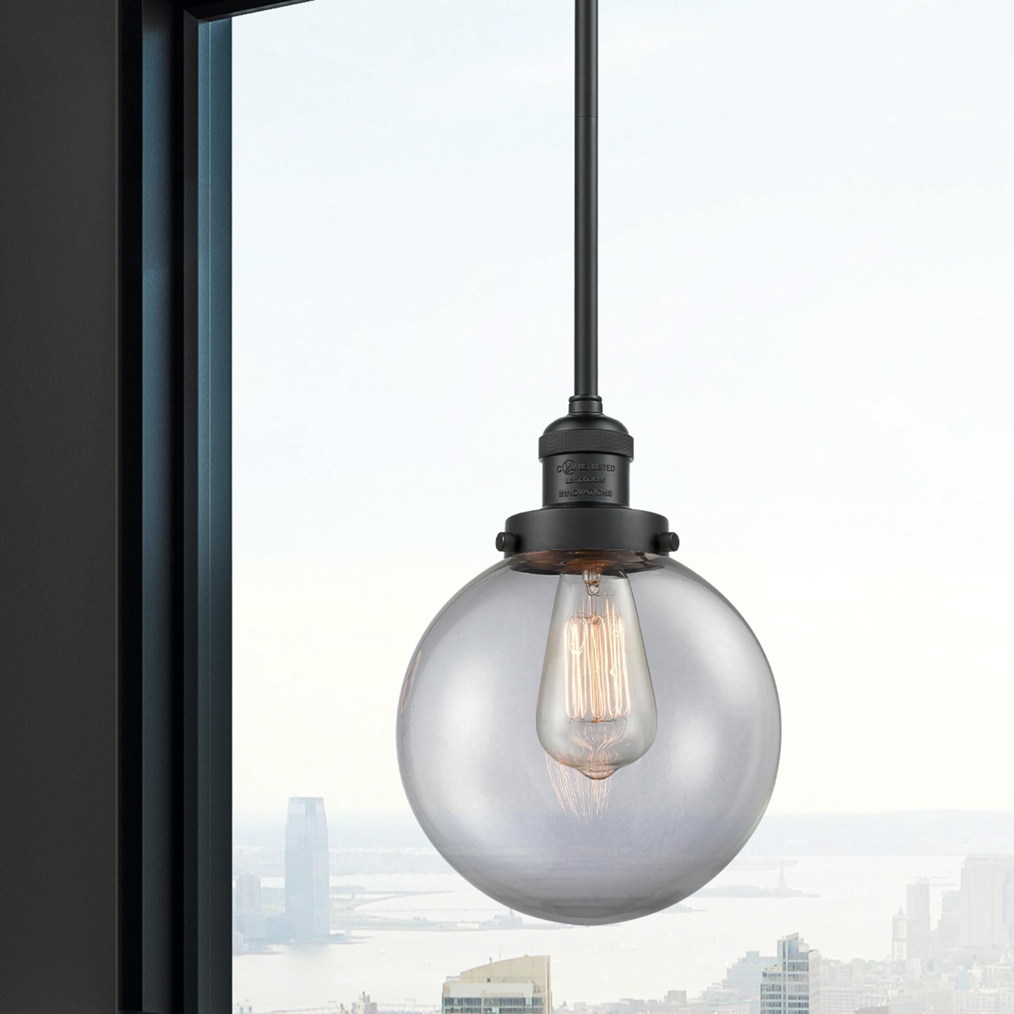 Shown in Matte Black finish and Clear glass