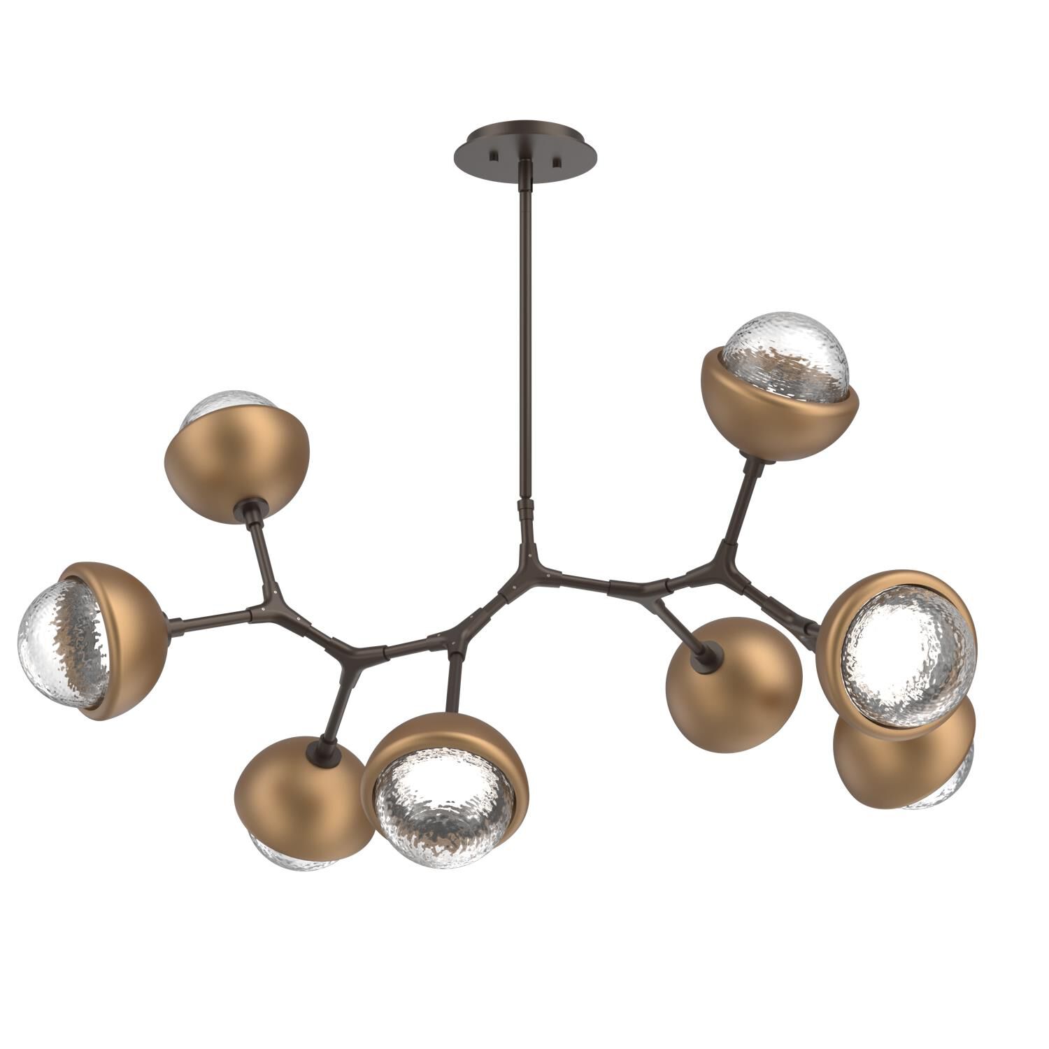 Shown in Flat Bronze finish and Clear glass and Novel Brass accent