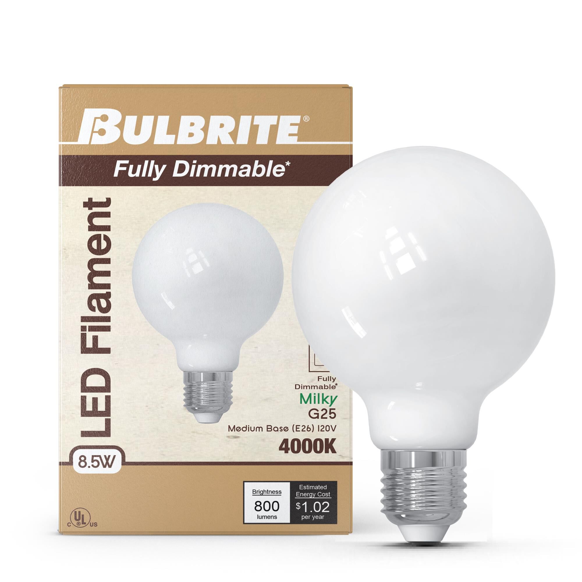 Milky G25 Base E26 4000K LED Light Bulb by Bulbrite